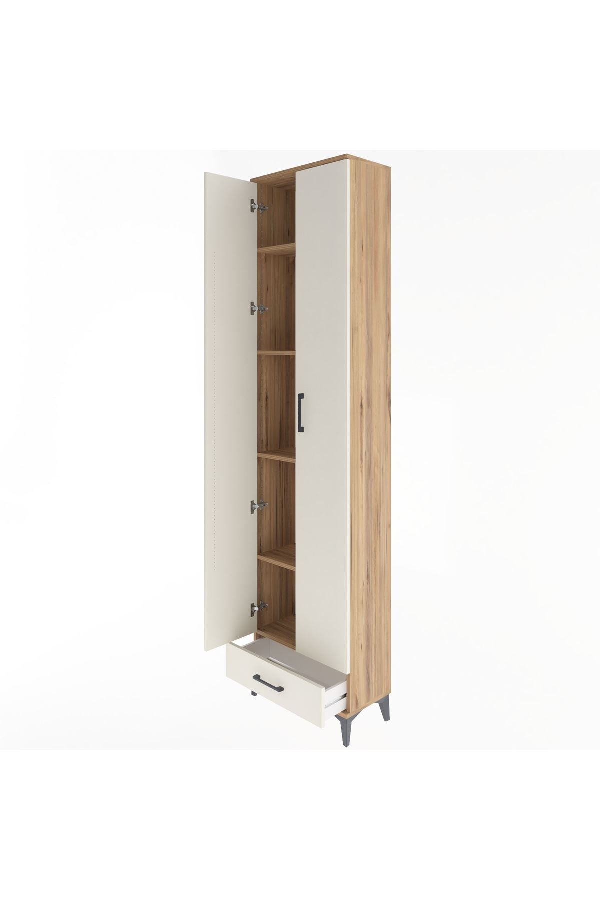 Arges Dolap 5 Raflı Tek Çekmeceli 2 Kapaklı 60x30x243 - S32M077V7A