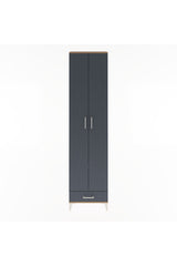 Arges Dolap 5 Raflı Tek Çekmeceli 2 Kapaklı 60x30x243