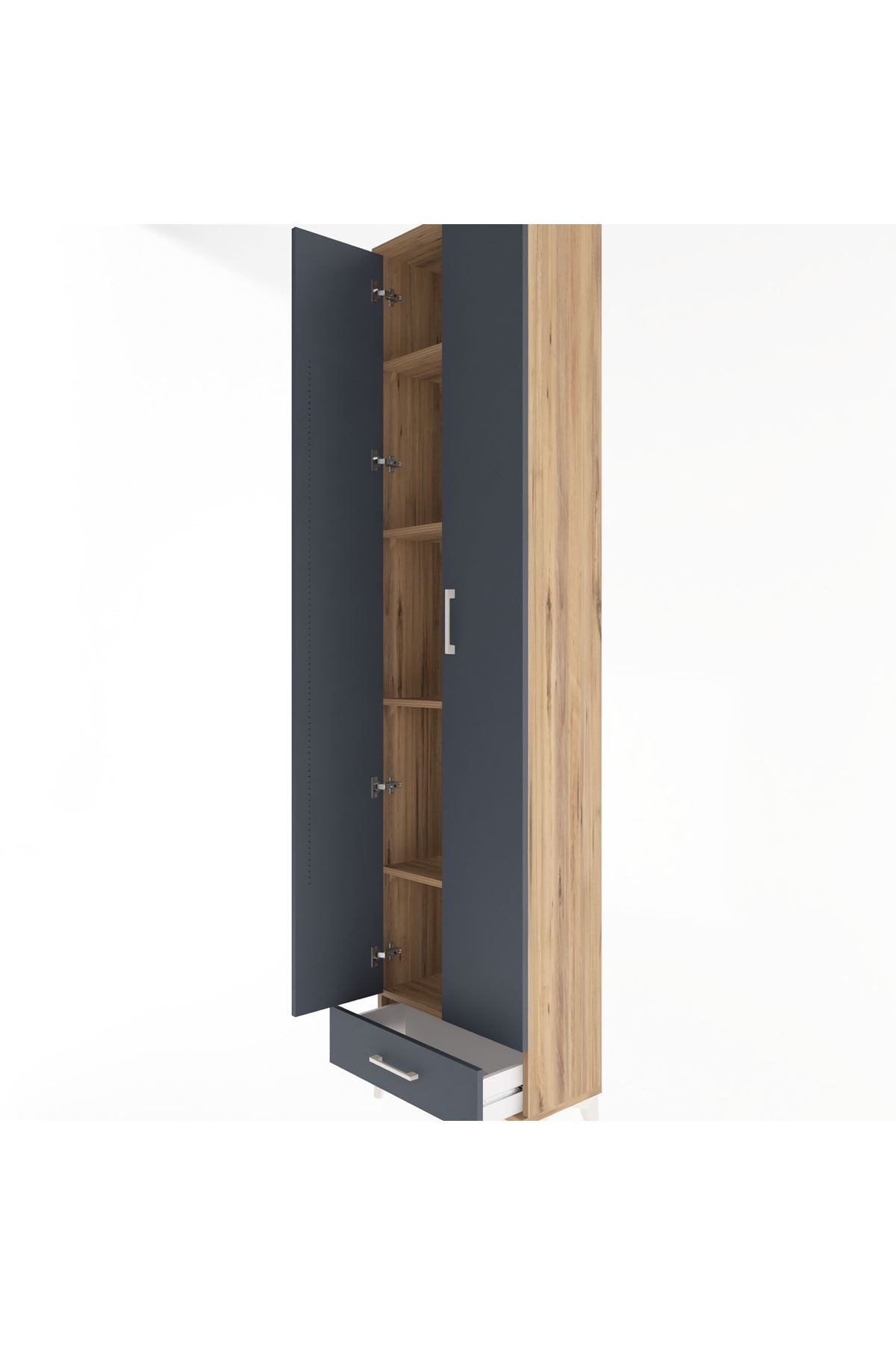 Arges Dolap 5 Raflı Tek Çekmeceli 2 Kapaklı 60x30x243 - S32M077V8A