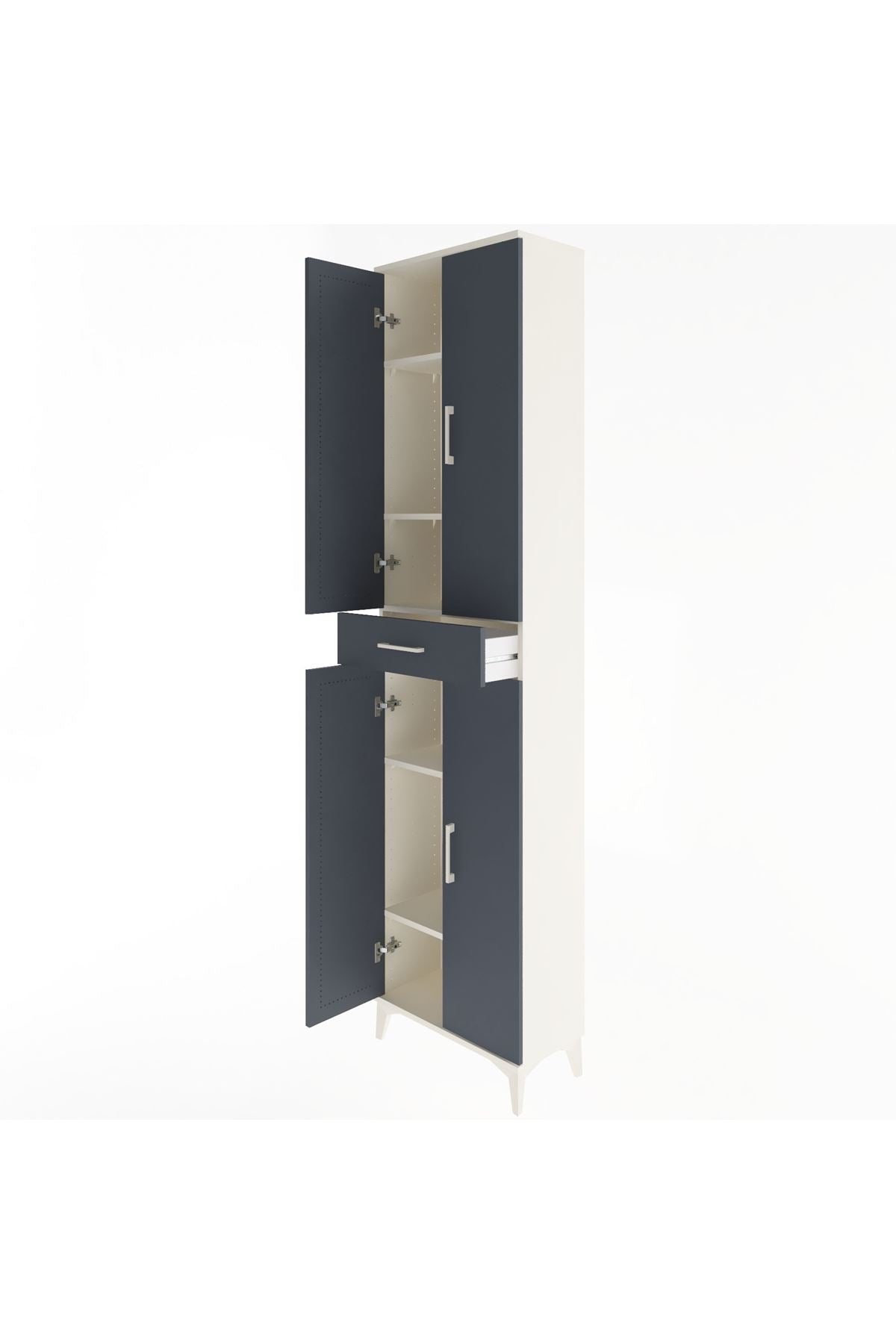 Arges Dolap 5 Raflı Tek Çekmeceli 4 Kapaklı 60x30x243 - S32M078V2A