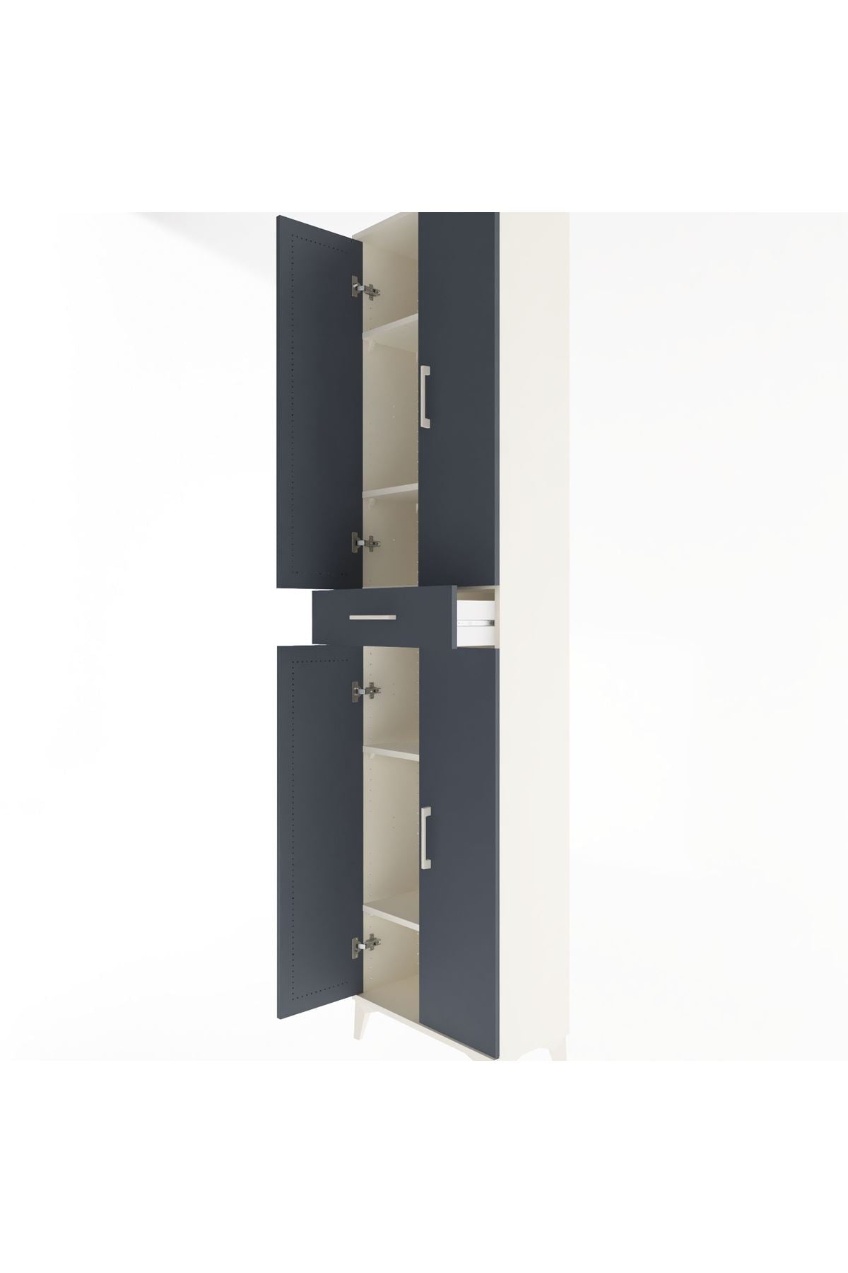 Arges Dolap 5 Raflı Tek Çekmeceli 4 Kapaklı 60x30x243 - S32M078V2A