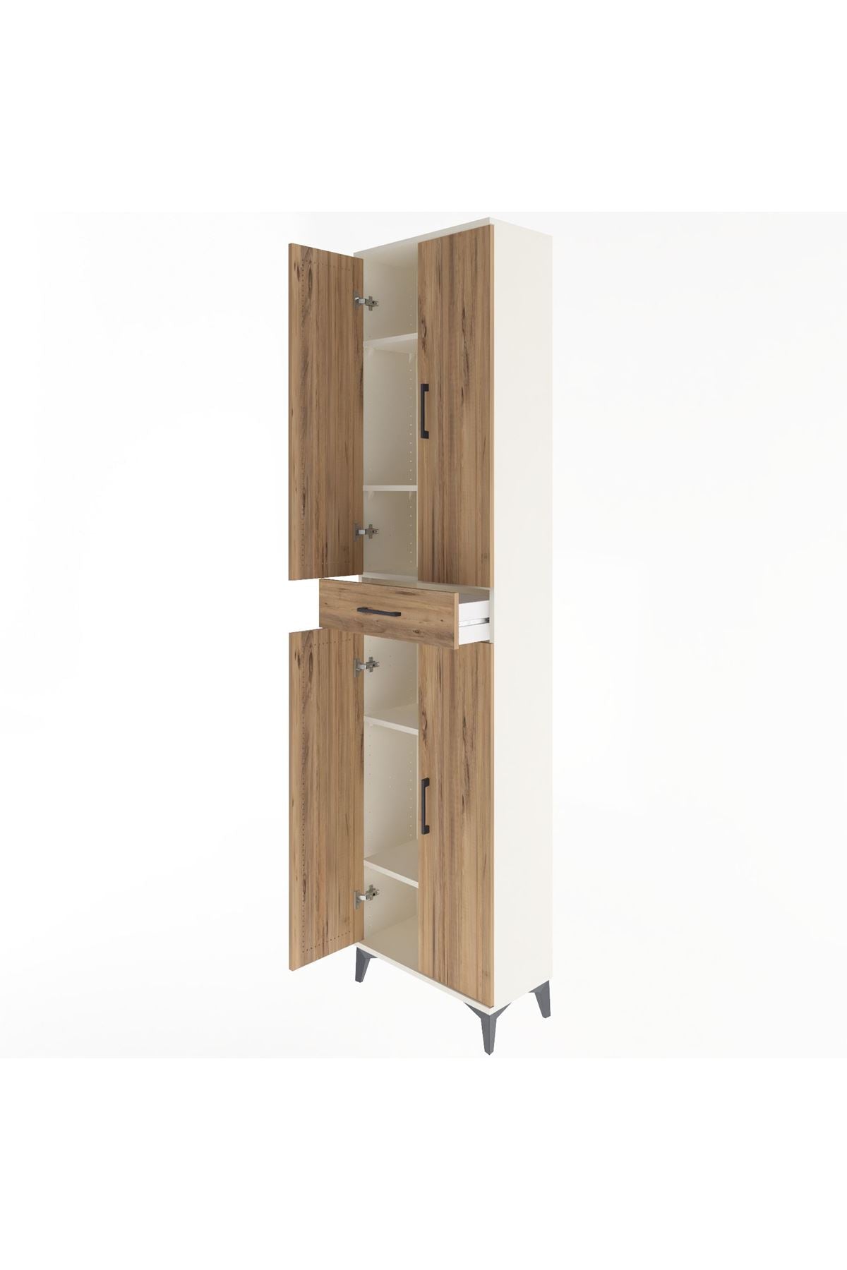 Arges Dolap 5 Raflı Tek Çekmeceli 4 Kapaklı 60x30x243 - S32M078V3A