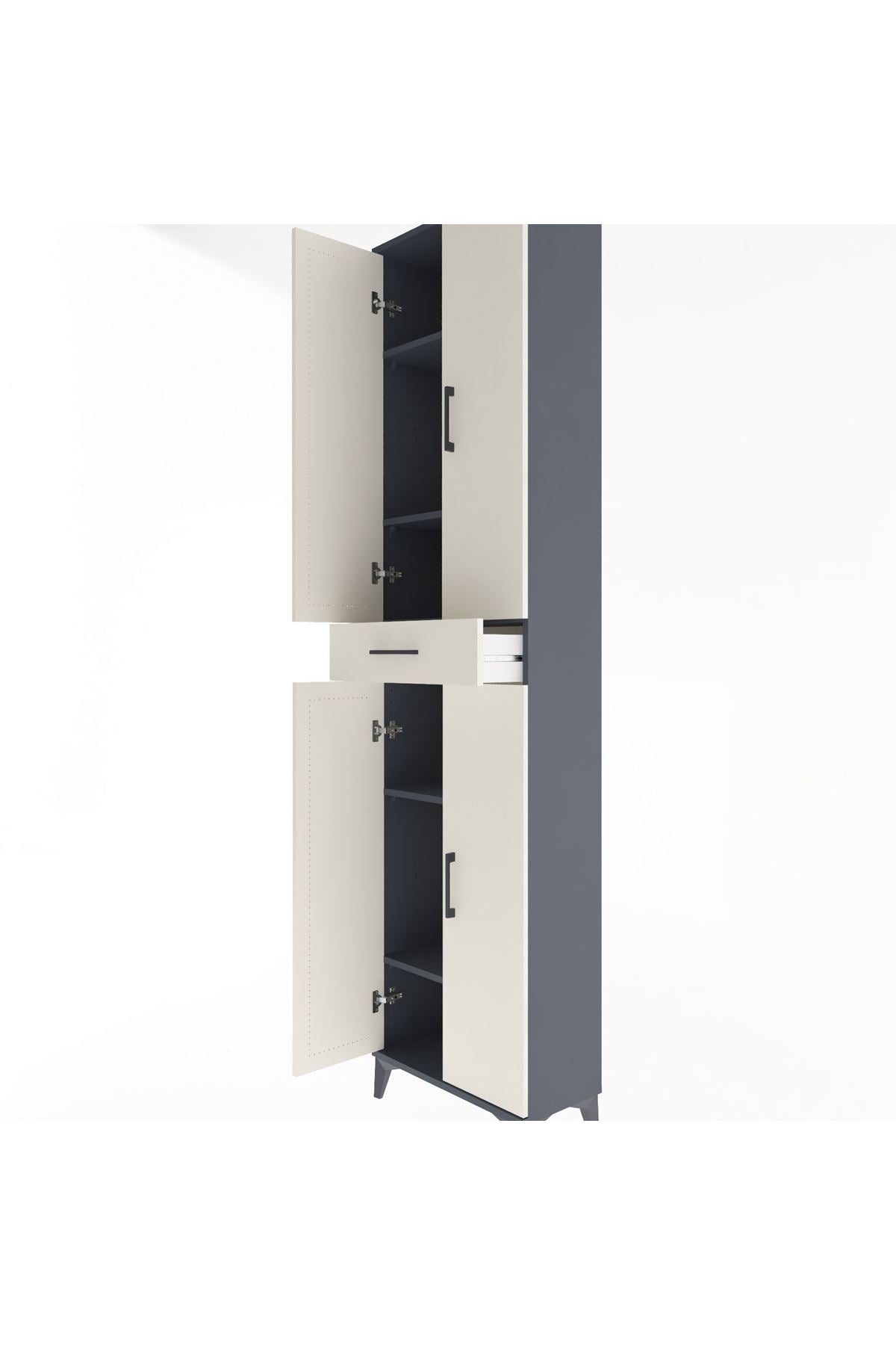 Arges Dolap 5 Raflı Tek Çekmeceli 4 Kapaklı 60x30x243 - S32M078V4A