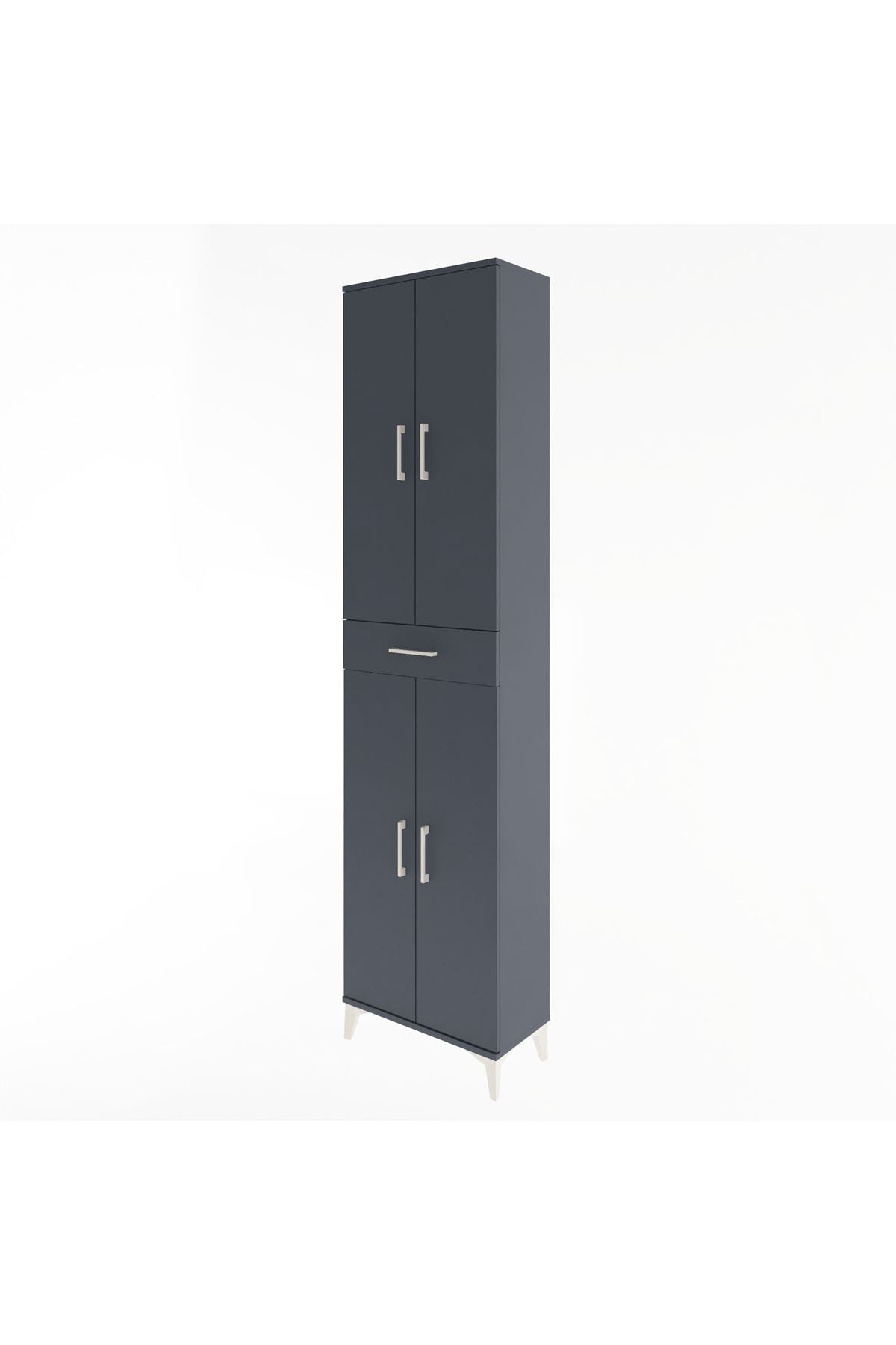 Arges Dolap 5 Raflı Tek Çekmeceli 4 Kapaklı 60x30x243 - S32M078V5A