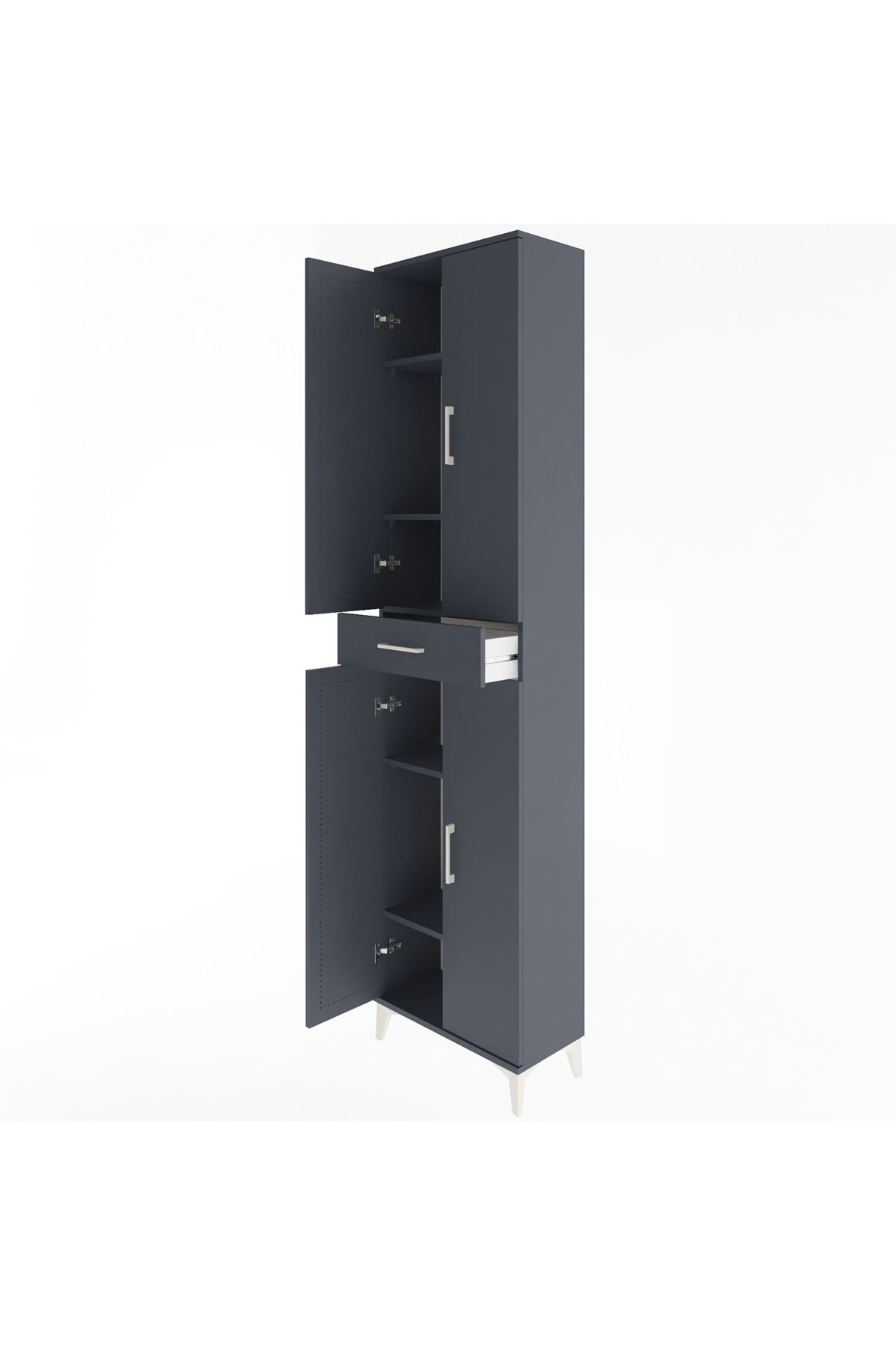 Arges Dolap 5 Raflı Tek Çekmeceli 4 Kapaklı 60x30x243 - S32M078V5A