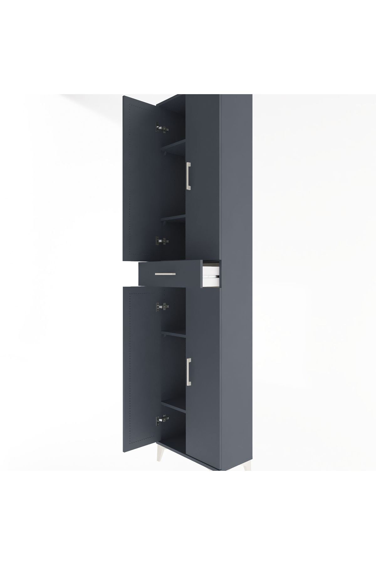 Arges Dolap 5 Raflı Tek Çekmeceli 4 Kapaklı 60x30x243 - S32M078V5A
