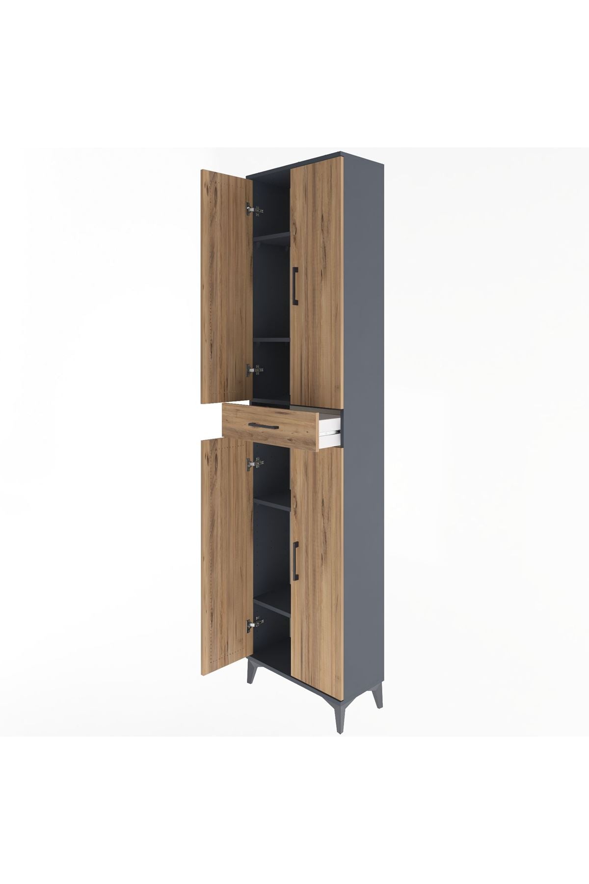 Arges Dolap 5 Raflı Tek Çekmeceli 4 Kapaklı 60x30x243 - S32M078V6A