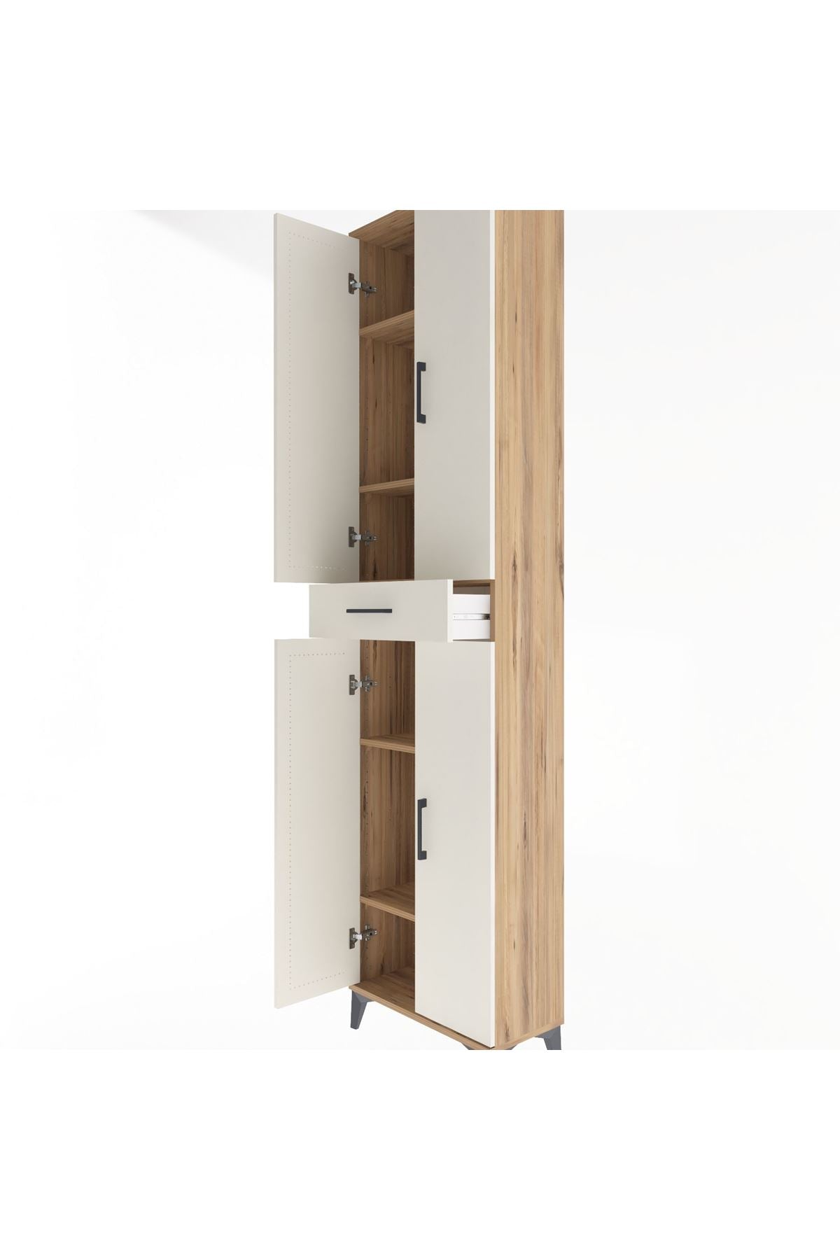 Arges Dolap 5 Raflı Tek Çekmeceli 4 Kapaklı 60x30x243 - S32M078V7A