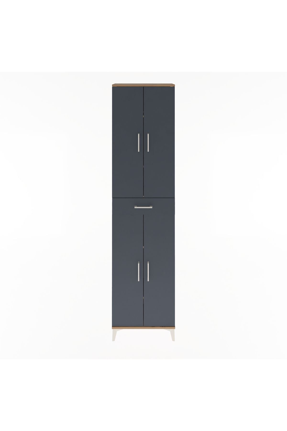Arges Dolap 5 Raflı Tek Çekmeceli 4 Kapaklı 60x30x243 - S32M078V8A