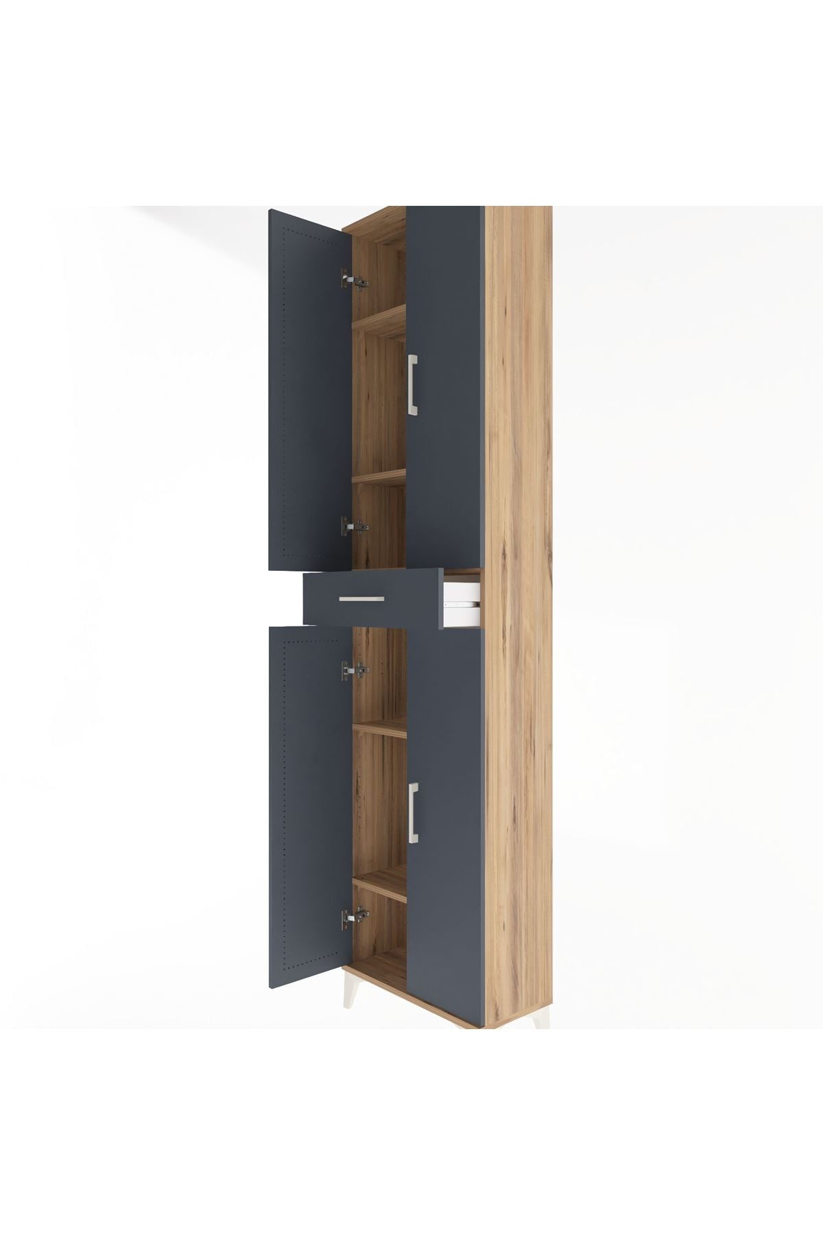 Arges Dolap 5 Raflı Tek Çekmeceli 4 Kapaklı 60x30x243 - S32M078V8A