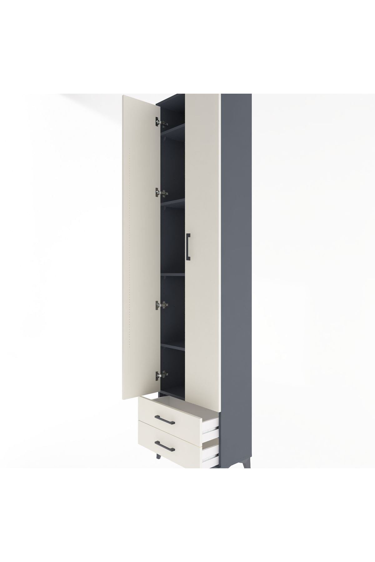 Arges Dolap 5 Raflı 2 Çekmeceli 2 Kapaklı 60x30x243 - S32M079V4A