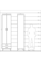 Arges Dolap 5 Raflı 2 Çekmeceli 2 Kapaklı 60x30x243 - S32M079V4A