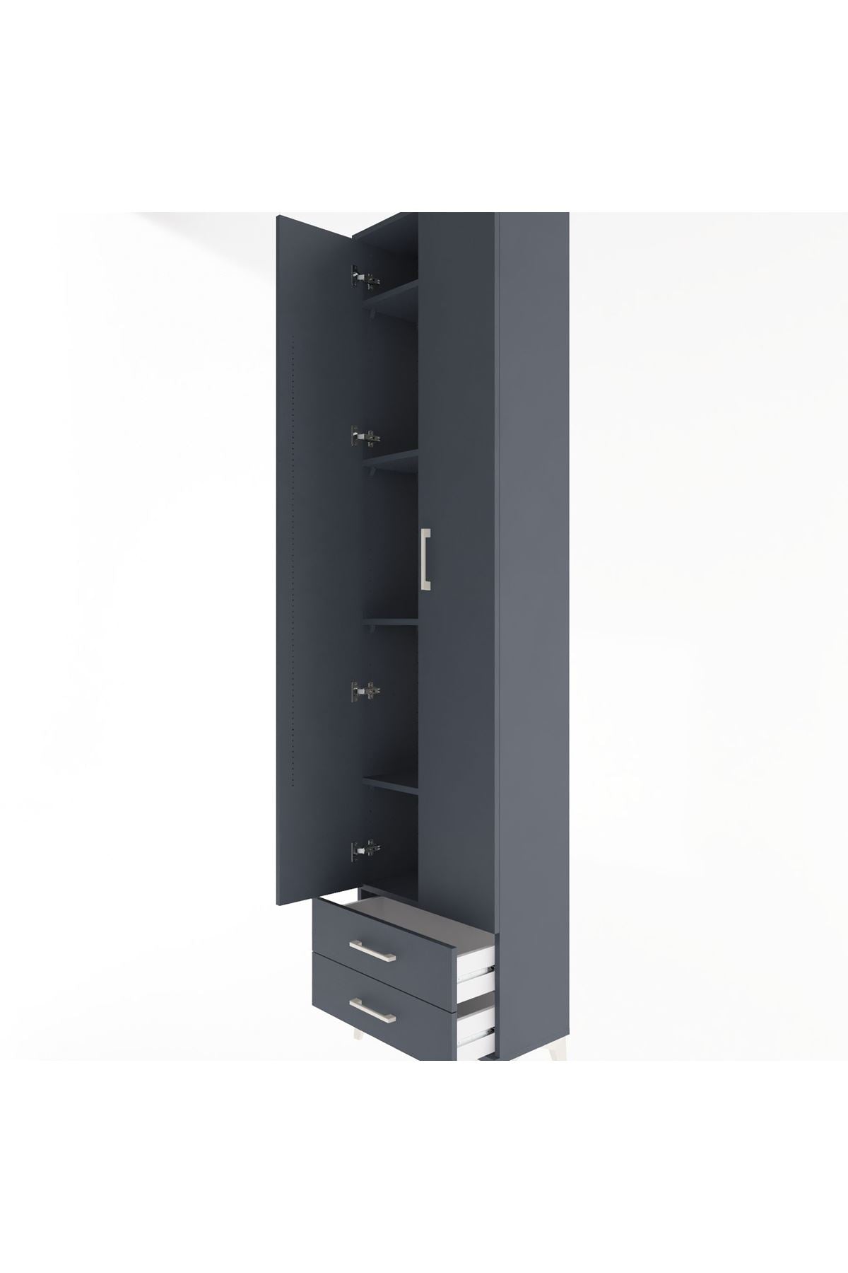 Arges Dolap 5 Raflı 2 Çekmeceli 2 Kapaklı 60x30x243 - S32M079V5A