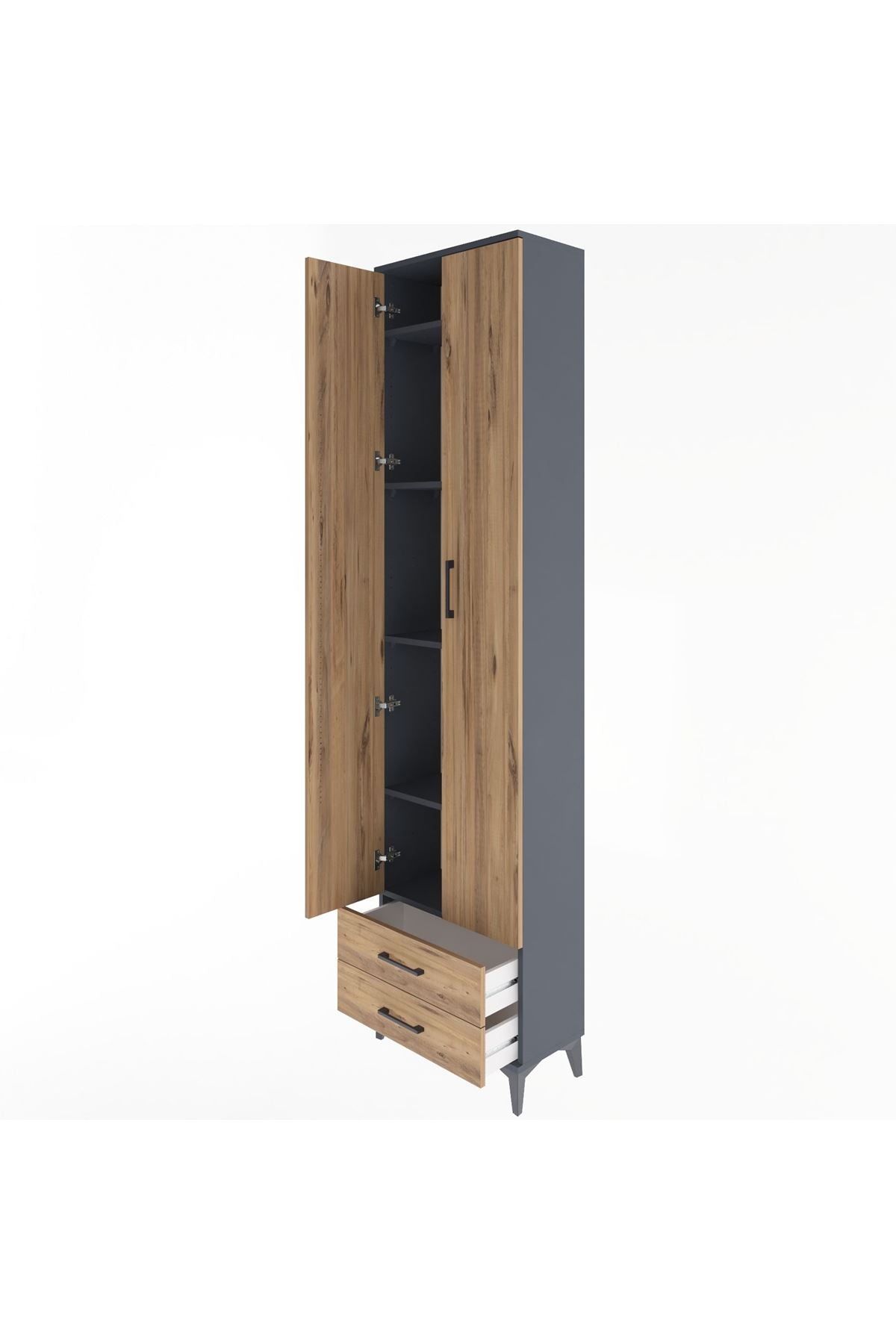 Arges Dolap 5 Raflı 2 Çekmeceli 2 Kapaklı 60x30x243 - S32M079V6A