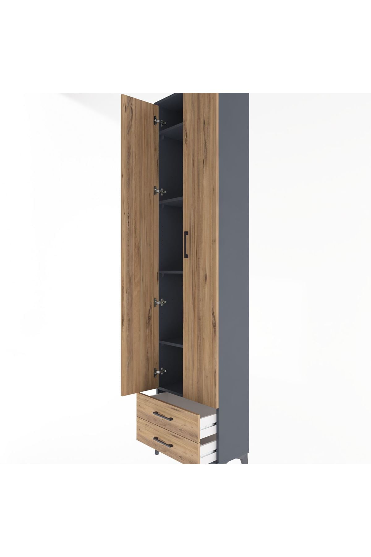 Arges Dolap 5 Raflı 2 Çekmeceli 2 Kapaklı 60x30x243 - S32M079V6A