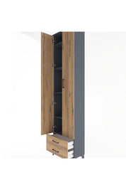 Arges Dolap 5 Raflı 2 Çekmeceli 2 Kapaklı 60x30x243 - S32M079V6A