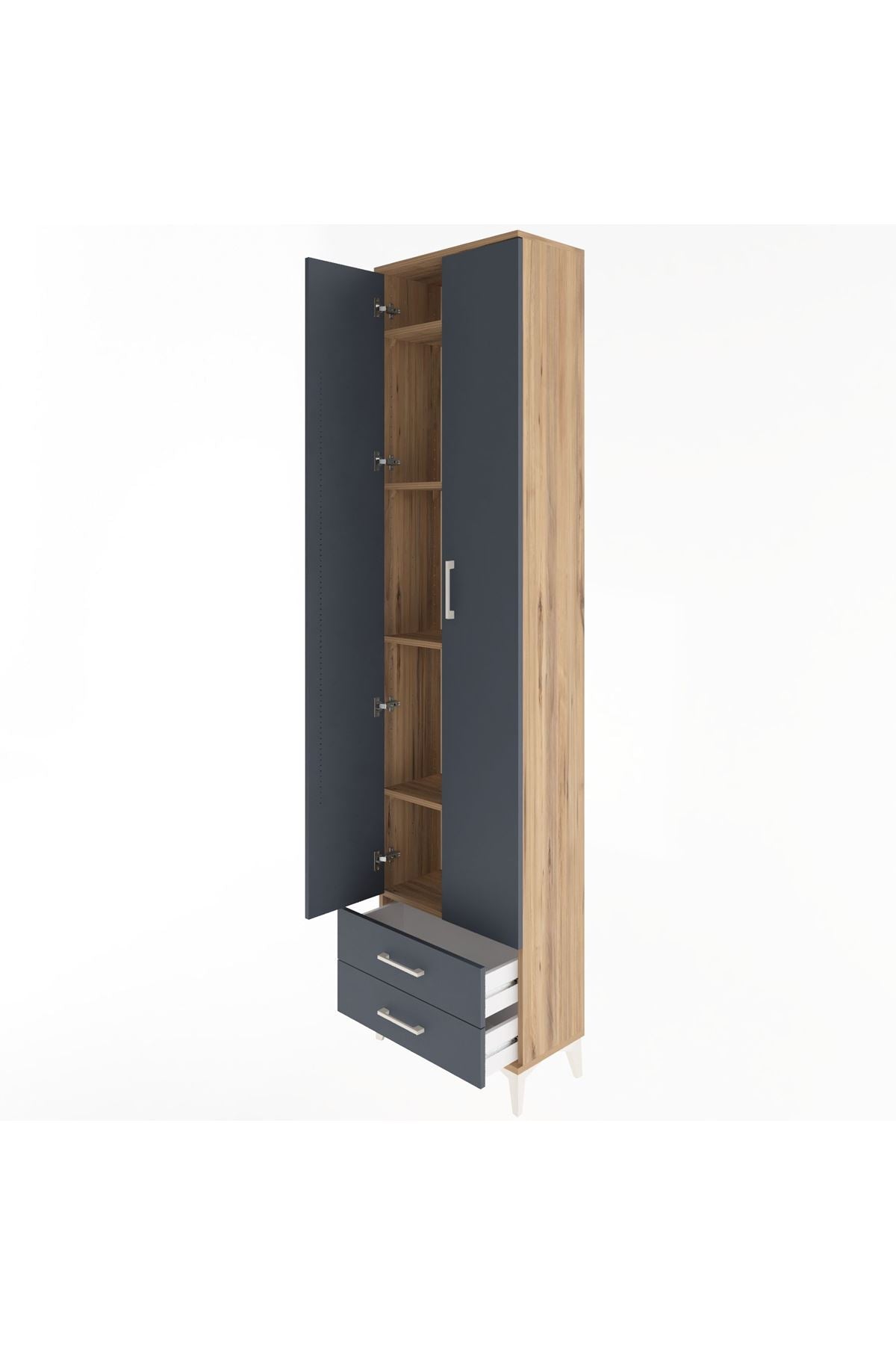 Arges Dolap 5 Raflı 2 Çekmeceli 2 Kapaklı 60x30x243 - S32M079V8A