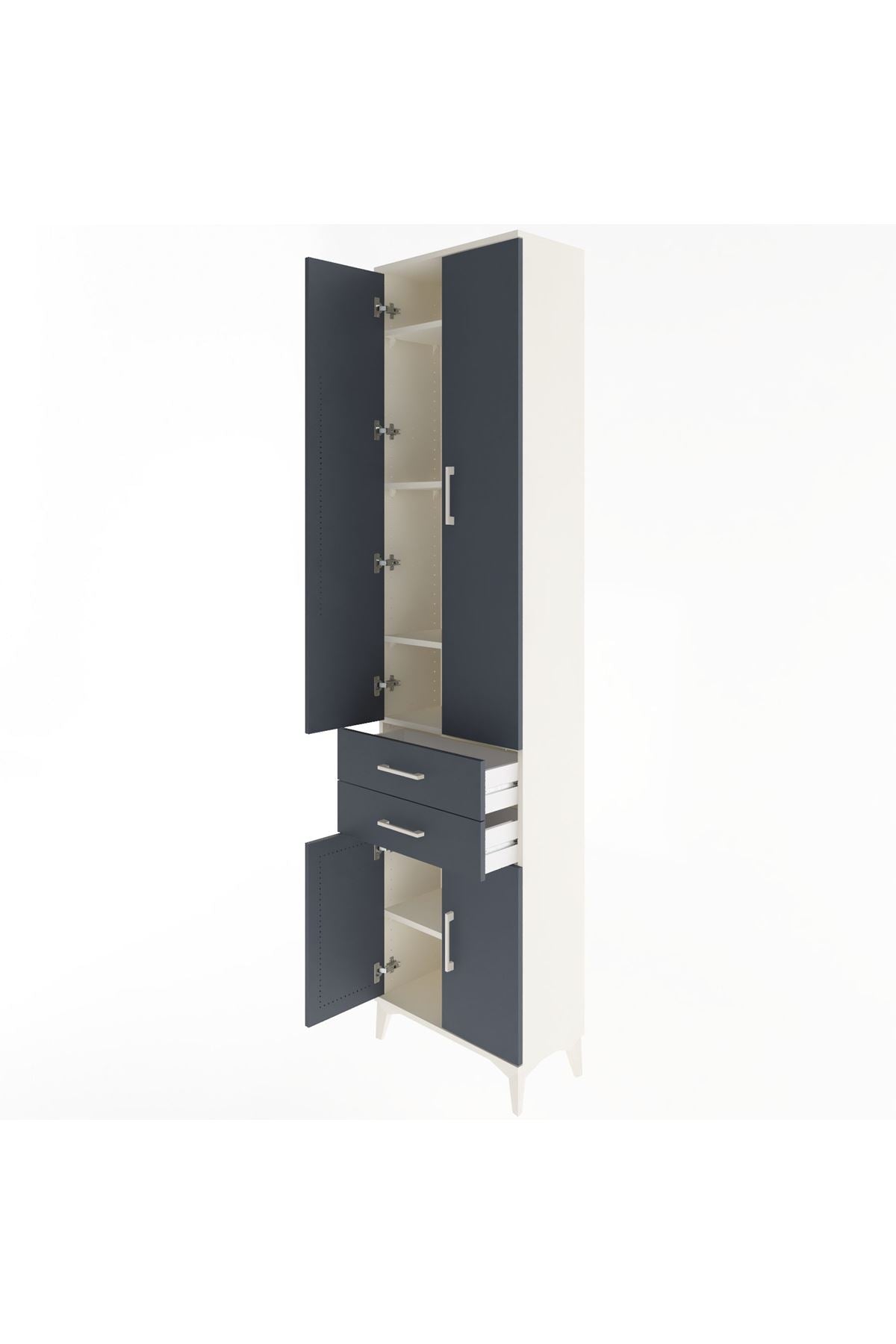 Arges Dolap 5 Raflı 2 Çekmeceli 4 Kapaklı 60x30x243 - S32M080V2A