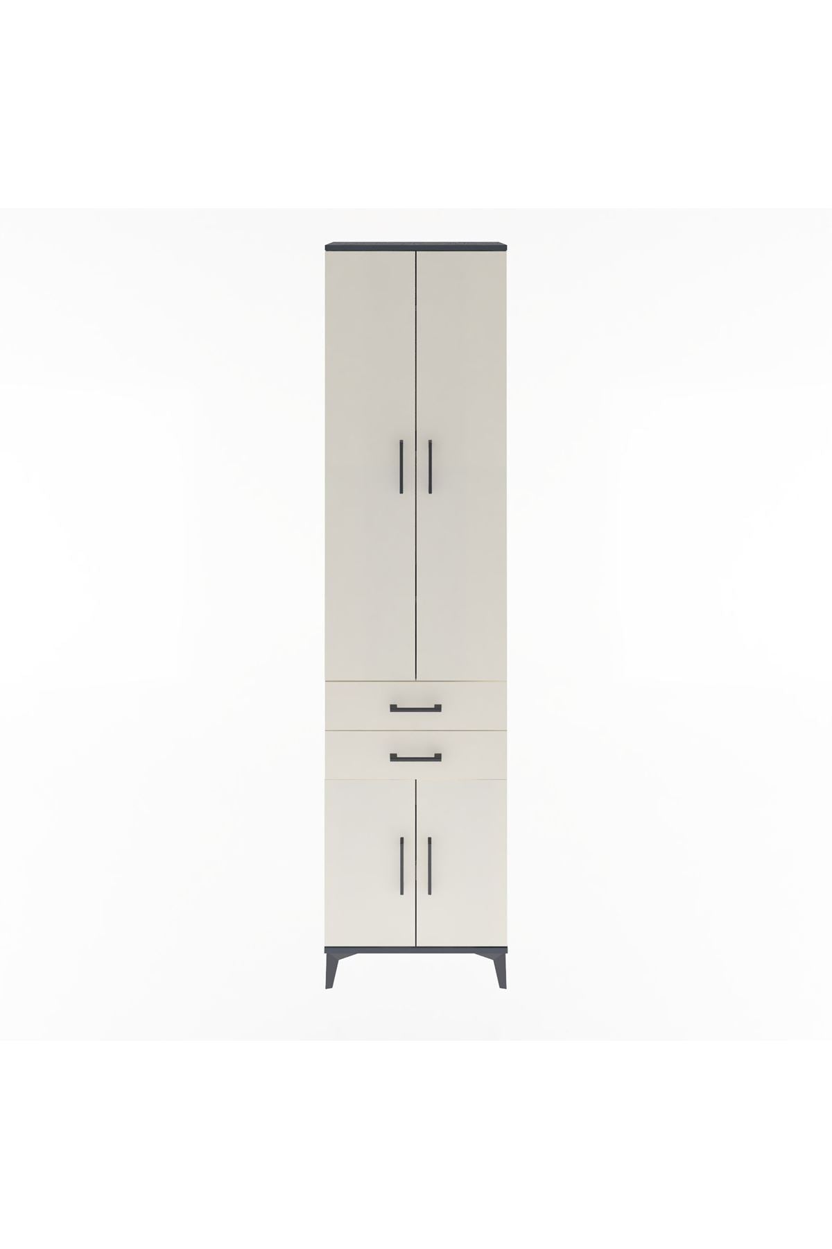 Arges Dolap 5 Raflı 2 Çekmeceli 4 Kapaklı 60x30x243 - S32M080V4A