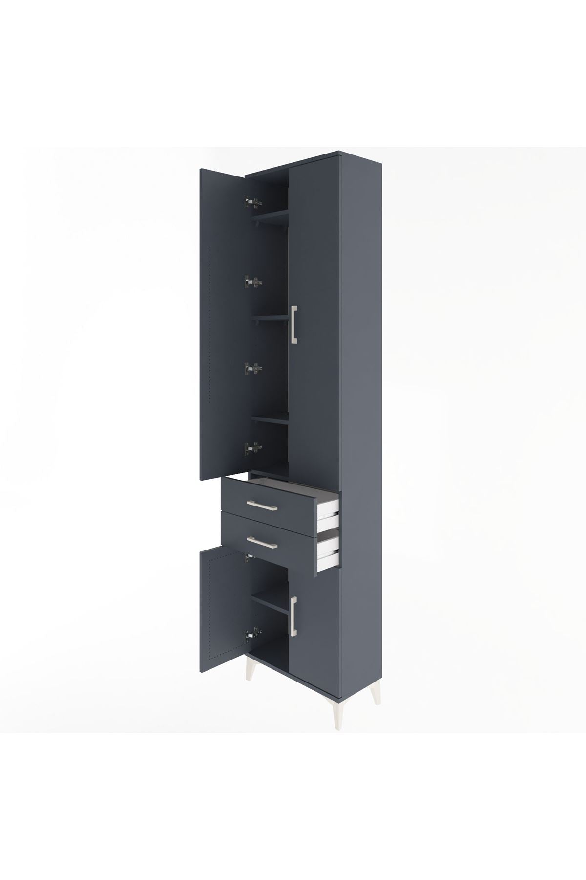 Arges Dolap 5 Raflı 2 Çekmeceli 4 Kapaklı 60x30x243 - S32M080V5A