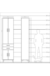 Arges Dolap 5 Raflı 2 Çekmeceli 4 Kapaklı 60x30x243 - S32M080V5A