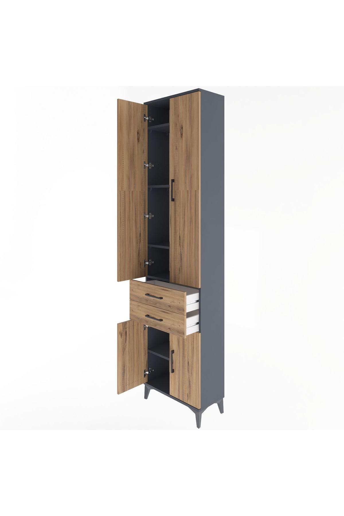 Arges Dolap 5 Raflı 2 Çekmeceli 4 Kapaklı 60x30x243 - S32M080V6A