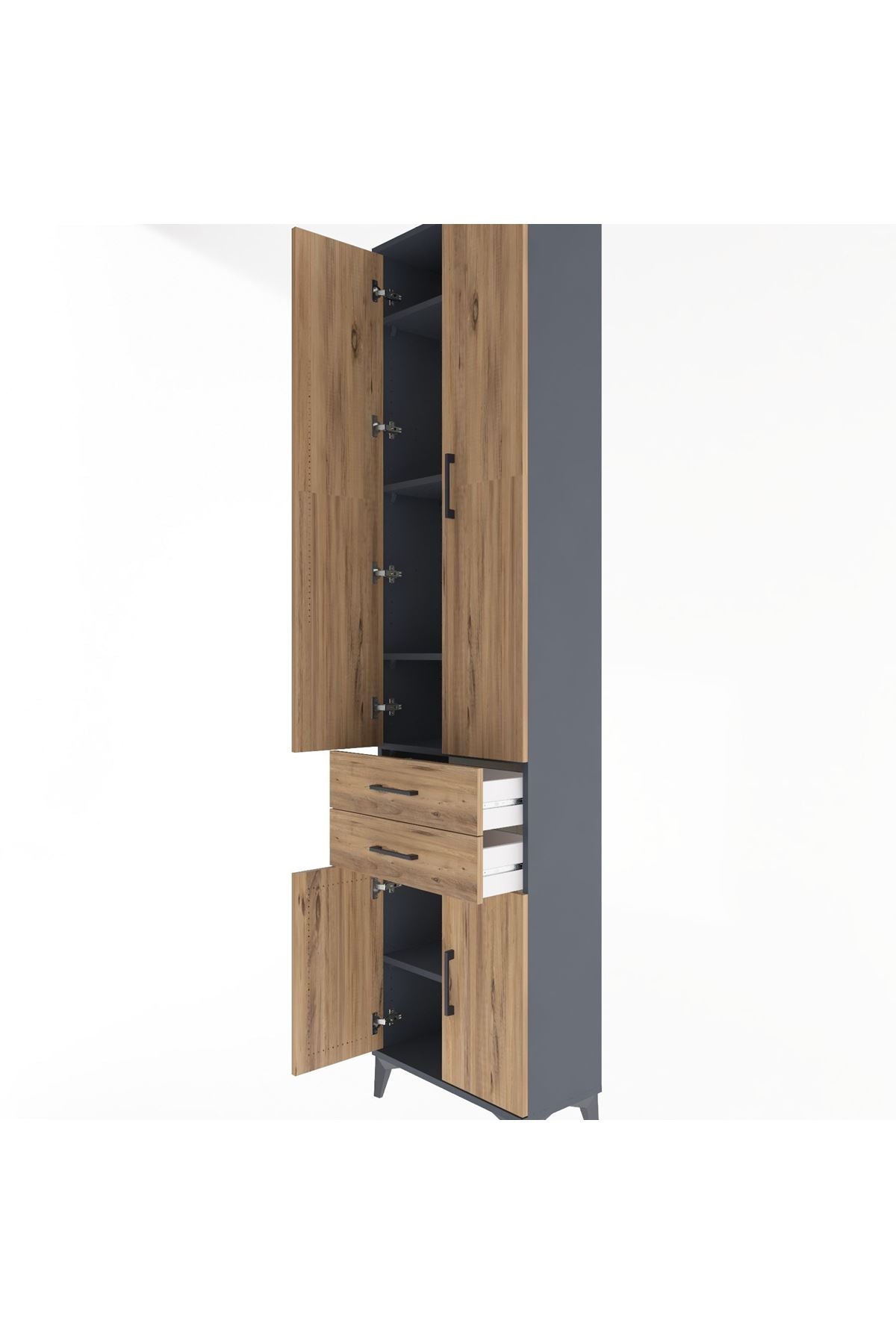 Arges Dolap 5 Raflı 2 Çekmeceli 4 Kapaklı 60x30x243 - S32M080V6A