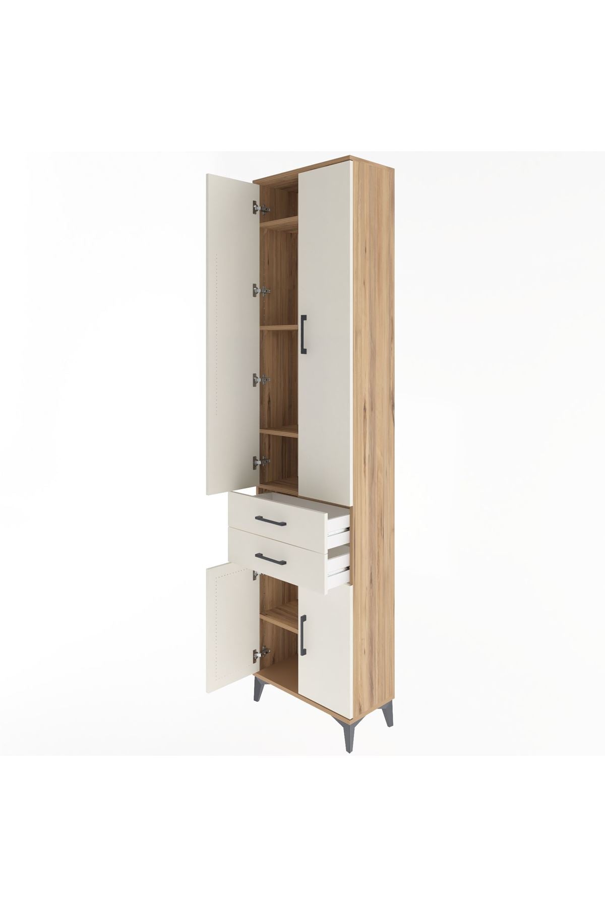 Arges Dolap 5 Raflı 2 Çekmeceli 4 Kapaklı 60x30x243 - S32M080V7A