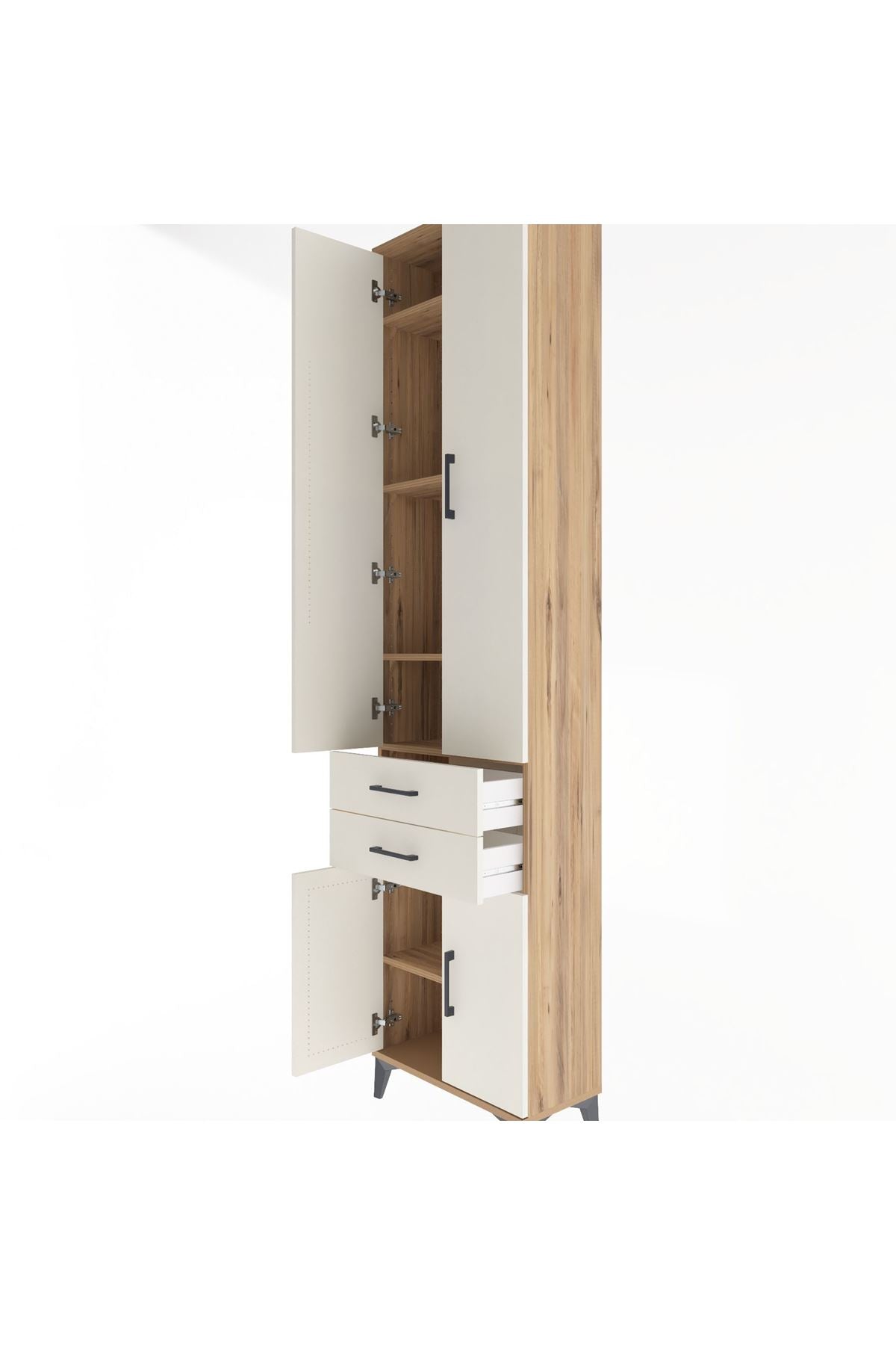 Arges Dolap 5 Raflı 2 Çekmeceli 4 Kapaklı 60x30x243 - S32M080V7A