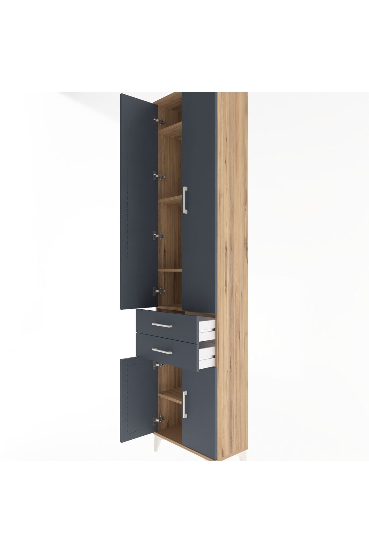 Arges Dolap 5 Raflı 2 Çekmeceli 4 Kapaklı 60x30x243 - S32M080V8A