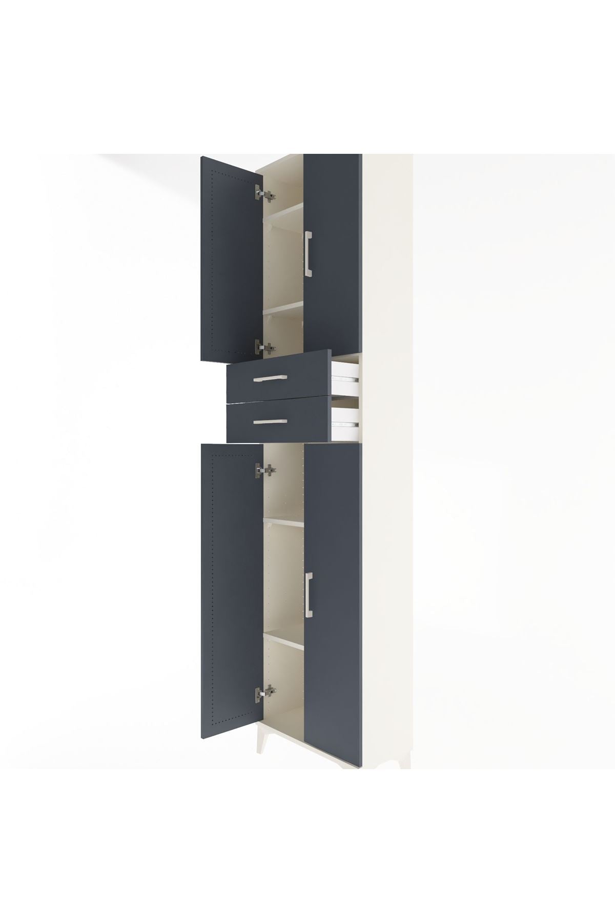 Arges Dolap 5 Raflı 2 Çekmeceli 4 Kapaklı 60x30x243 - S32M081V2A