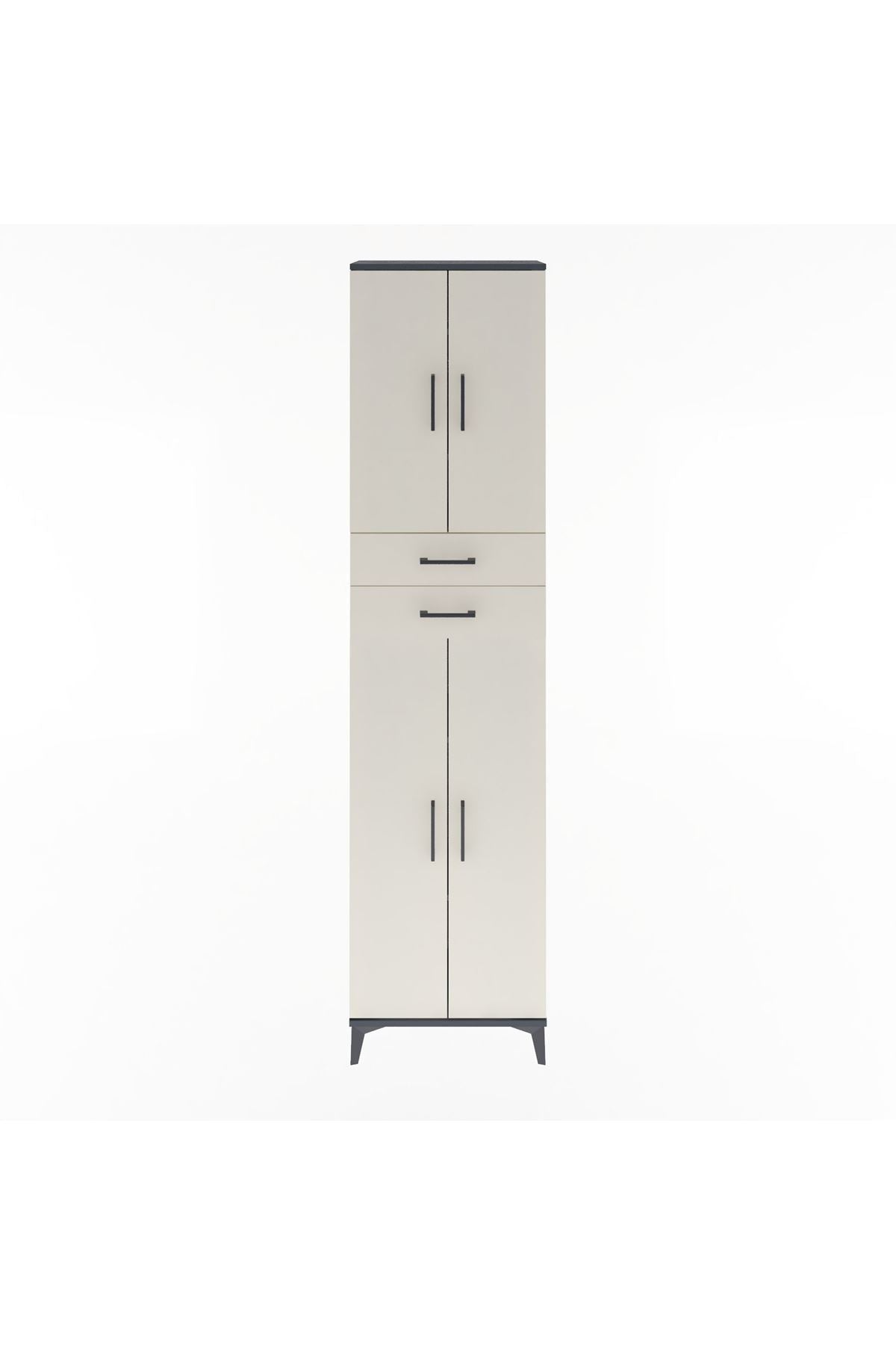Arges Dolap 5 Raflı 2 Çekmeceli 4 Kapaklı 60x30x243 - S32M081V4A