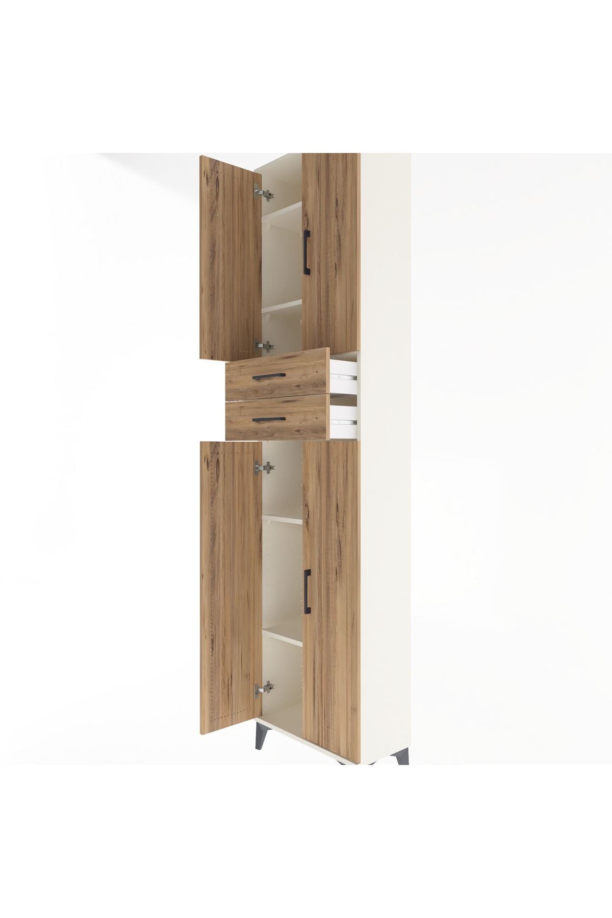 Arges Dolap 5 Raflı 2 Çekmeceli 4 Kapaklı 60x30x243 - S32M081V3A