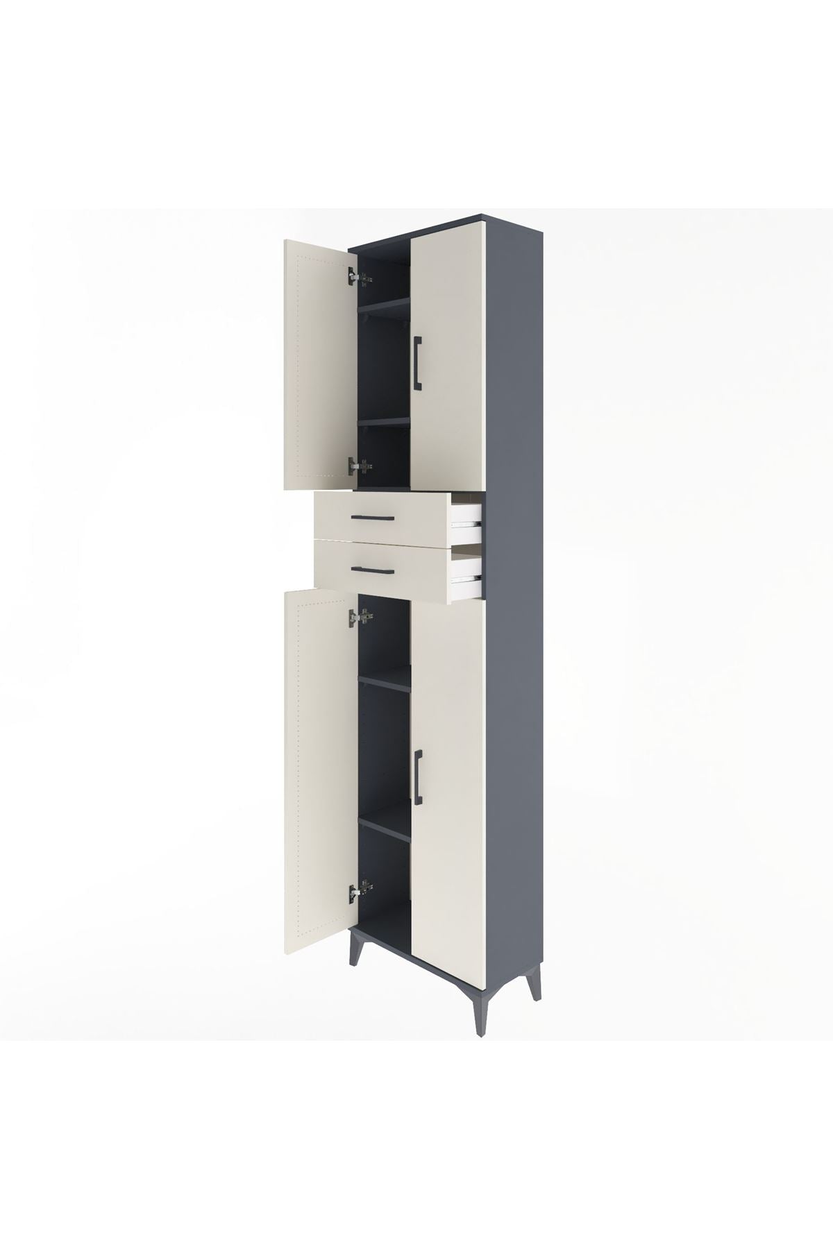 Arges Dolap 5 Raflı 2 Çekmeceli 4 Kapaklı 60x30x243 - S32M081V4A