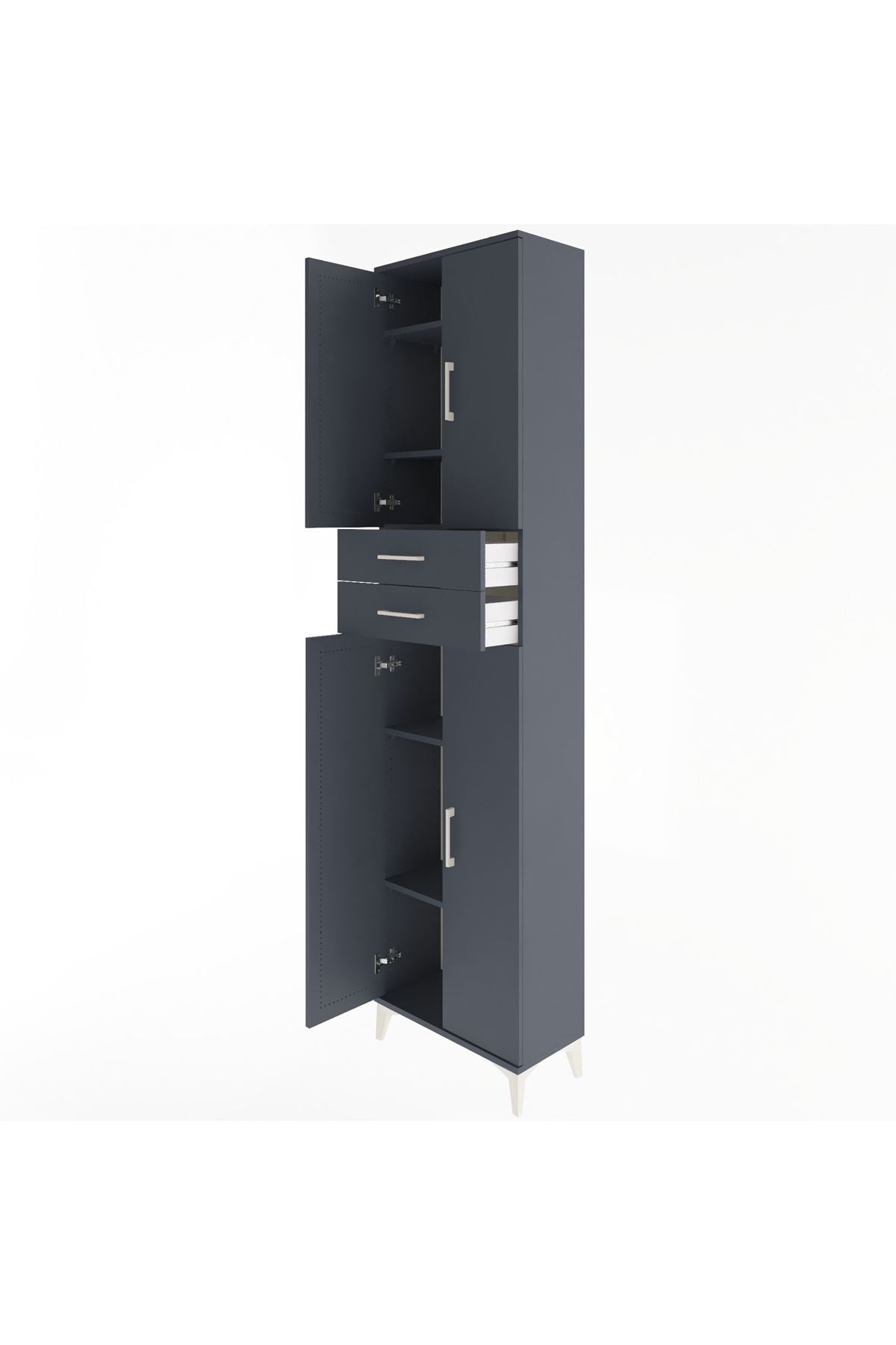 Arges Dolap 5 Raflı 2 Çekmeceli 4 Kapaklı 60x30x243 - S32M081V5A
