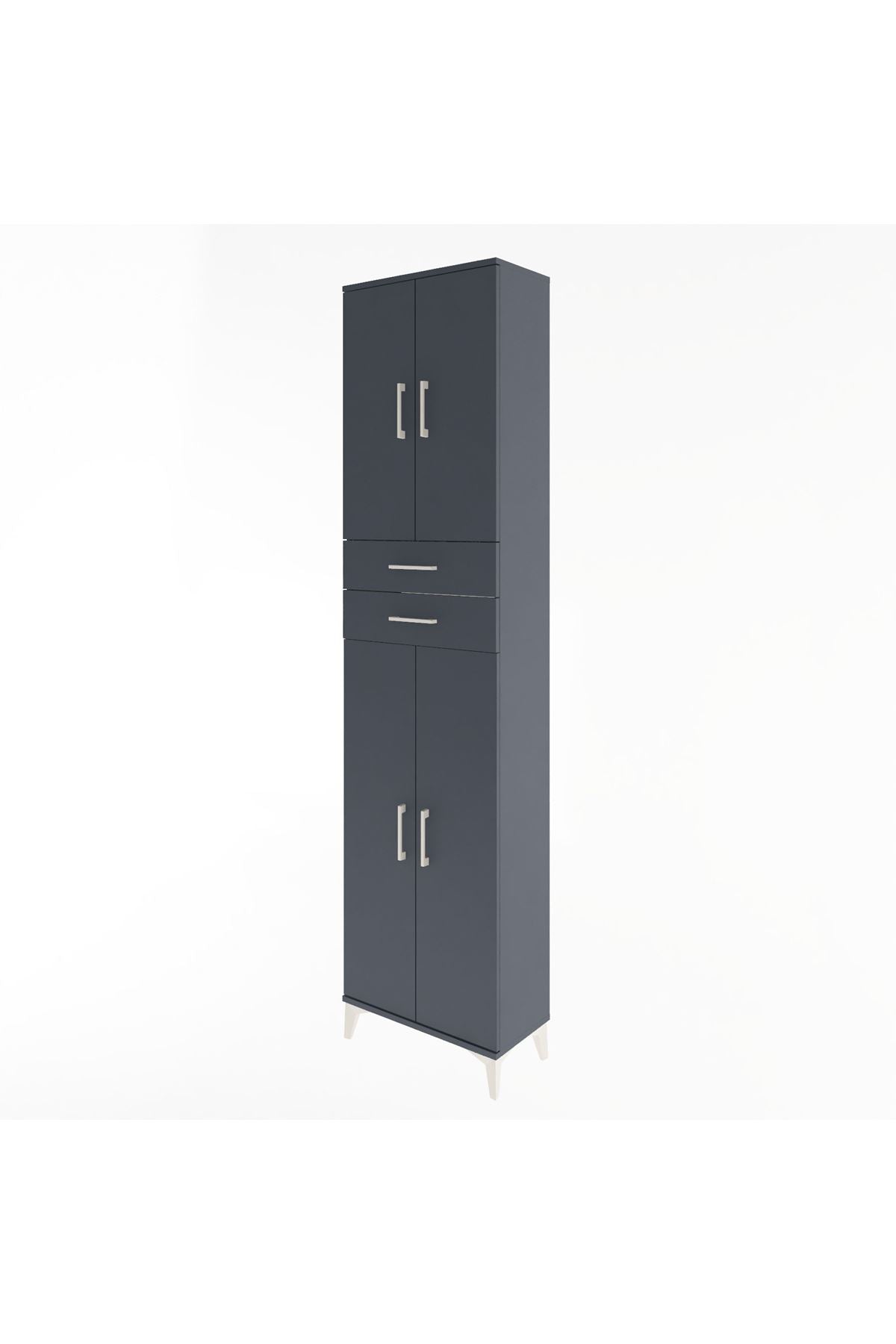 Arges Dolap 5 Raflı 2 Çekmeceli 4 Kapaklı 60x30x243 - S32M081V5A
