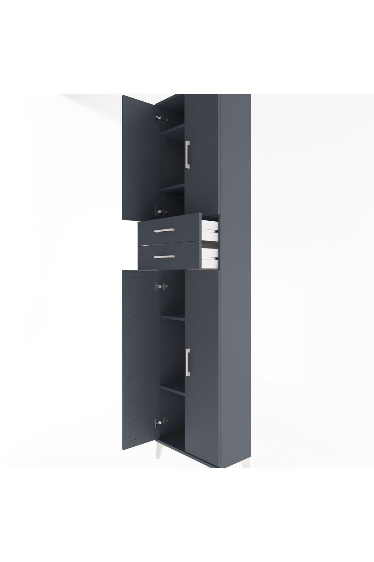 Arges Dolap 5 Raflı 2 Çekmeceli 4 Kapaklı 60x30x243 - S32M081V5A