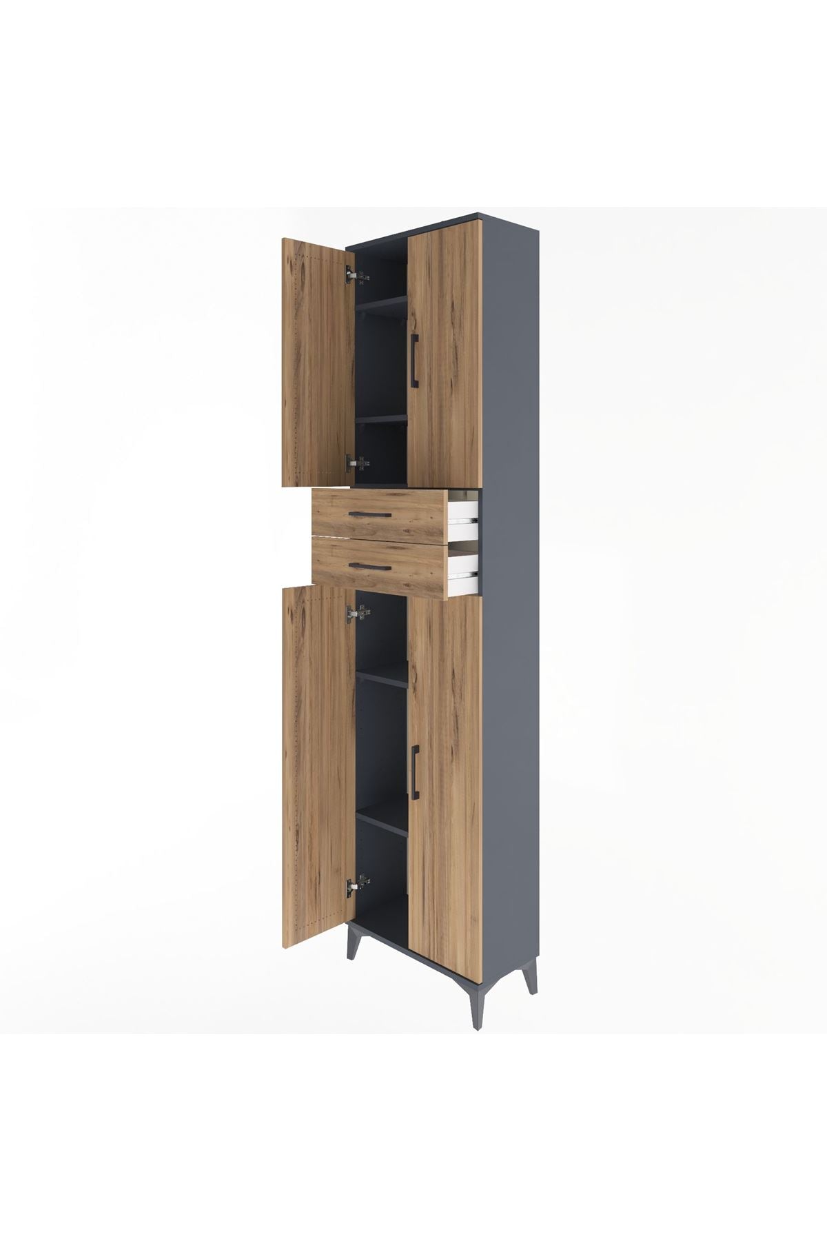 Arges Dolap 5 Raflı 2 Çekmeceli 4 Kapaklı 60x30x243 - S32M081V6A