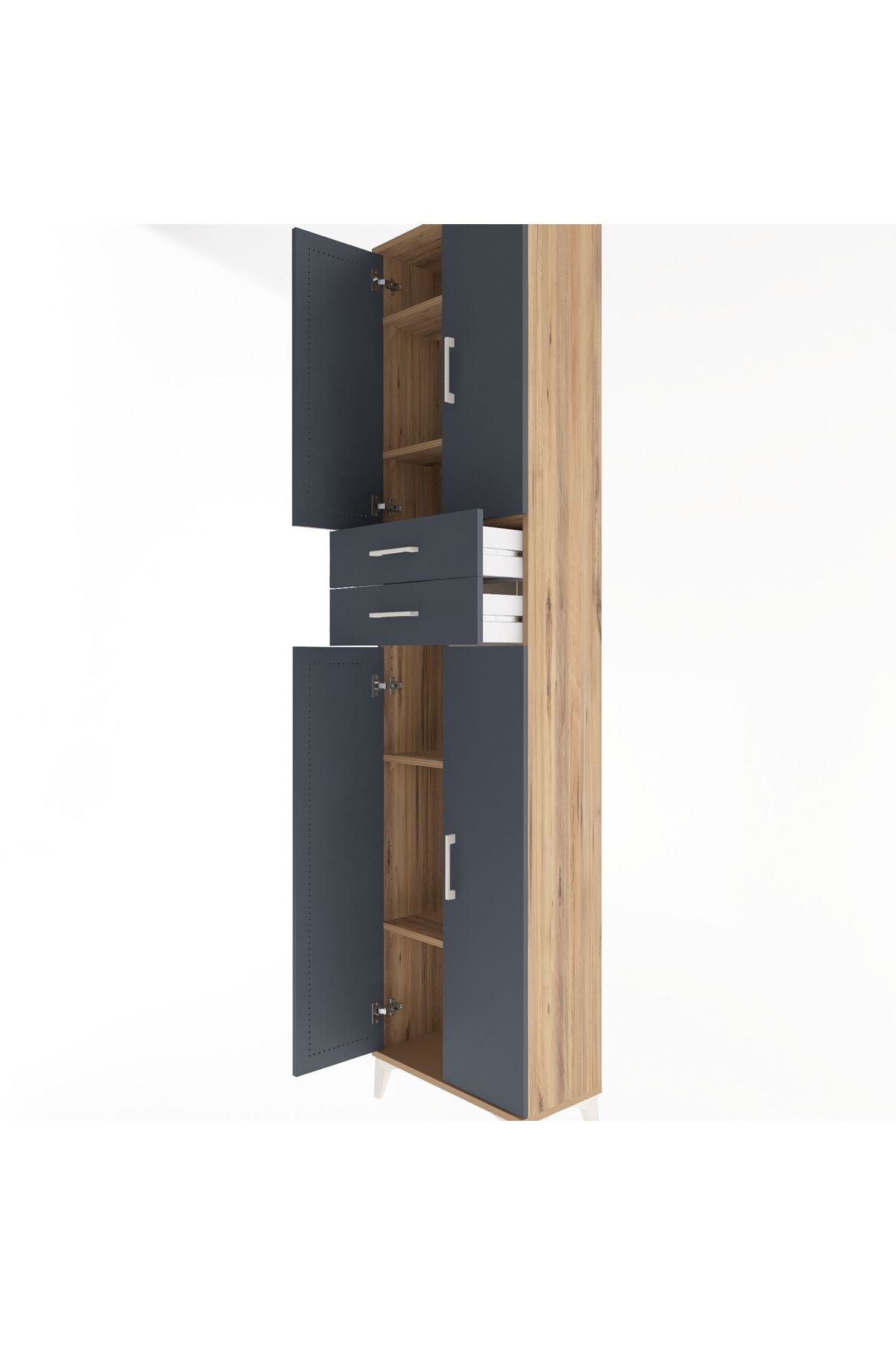 Arges Dolap 5 Raflı 2 Çekmeceli 4 Kapaklı 60x30x243 - S32M081V8A