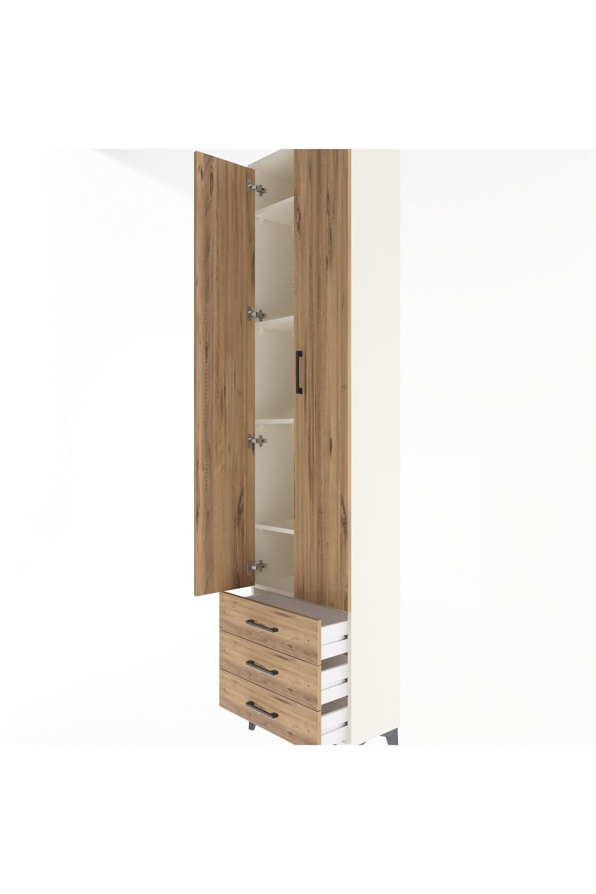 Arges Dolap 5 Raflı 3 Çekmeceli 2 Kapaklı 60x30x243 - S32M082V3A