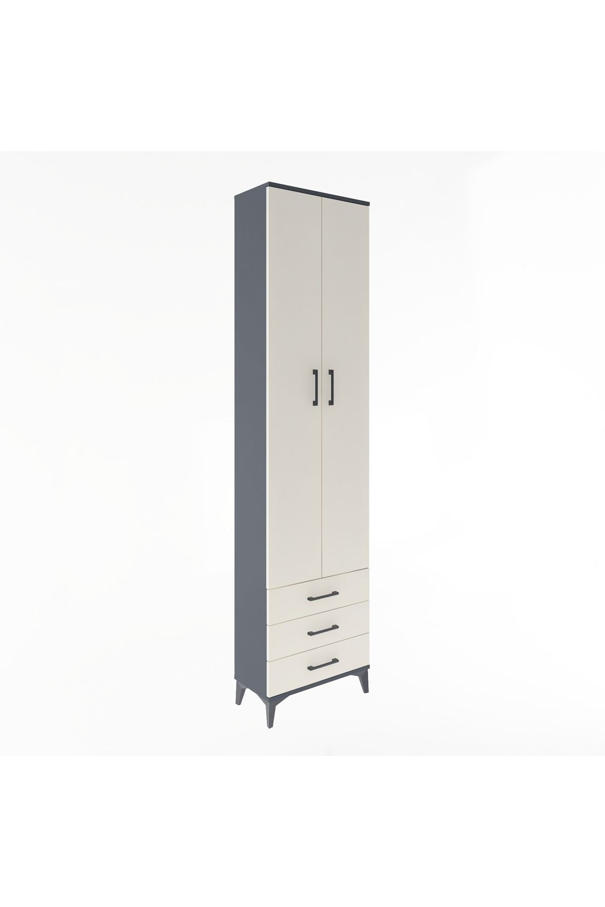 Arges Dolap 5 Raflı 3 Çekmeceli 2 Kapaklı 60x30x243 - S32M082V4A