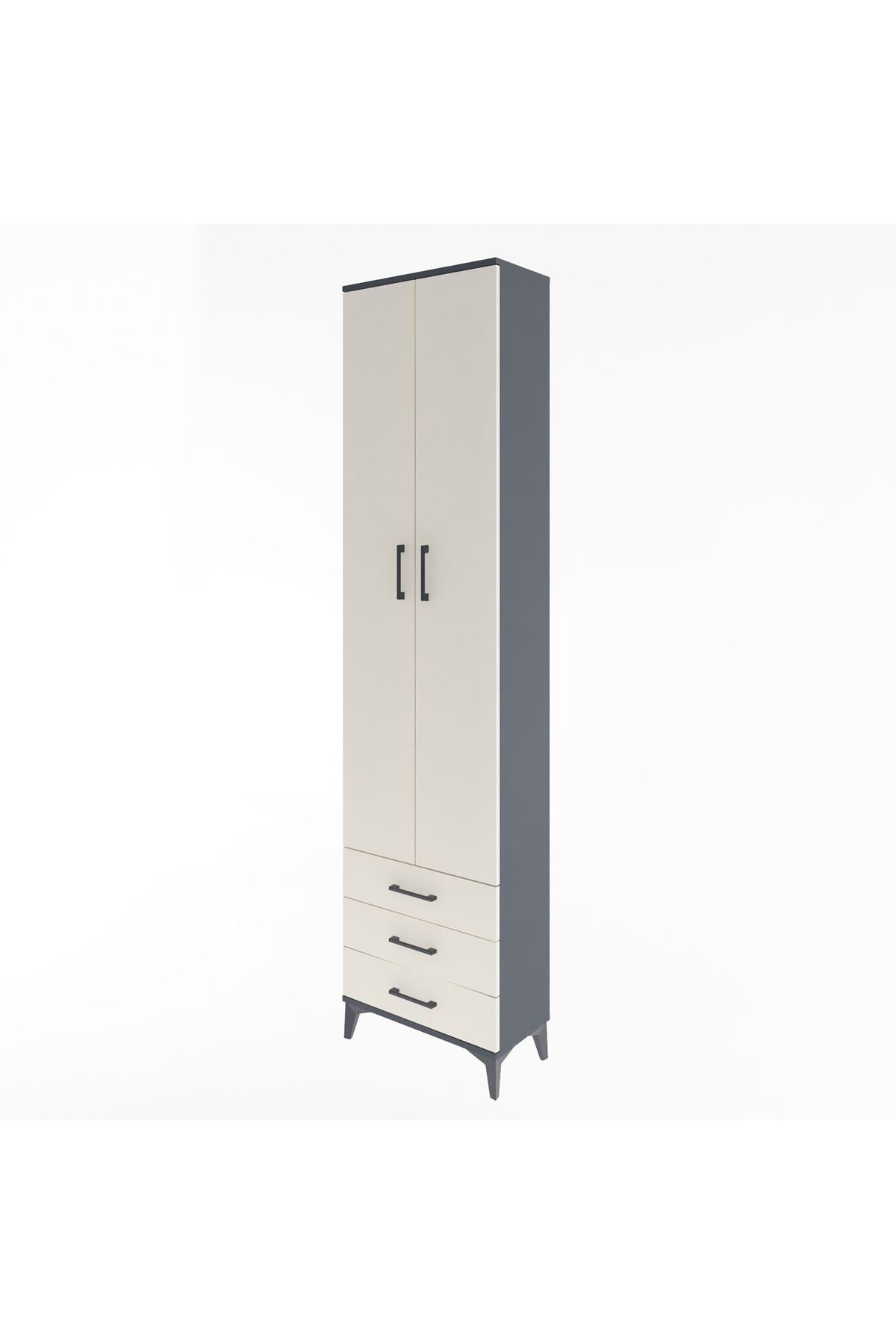 Arges Dolap 5 Raflı 3 Çekmeceli 2 Kapaklı 60x30x243 - S32M082V4A