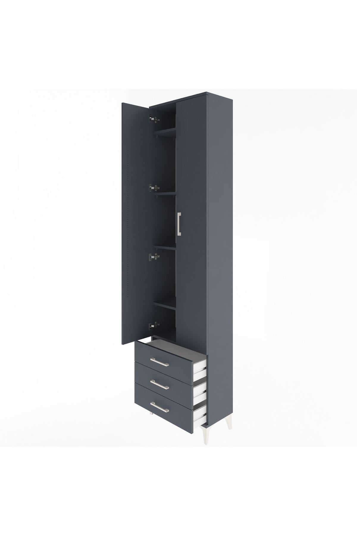 Arges Dolap 5 Raflı 3 Çekmeceli 2 Kapaklı 60x30x243 - S32M082V5A