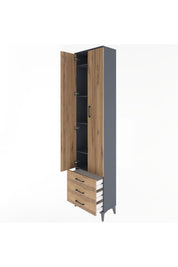 Arges Dolap 5 Raflı 3 Çekmeceli 2 Kapaklı 60x30x243 - S32M082V6A