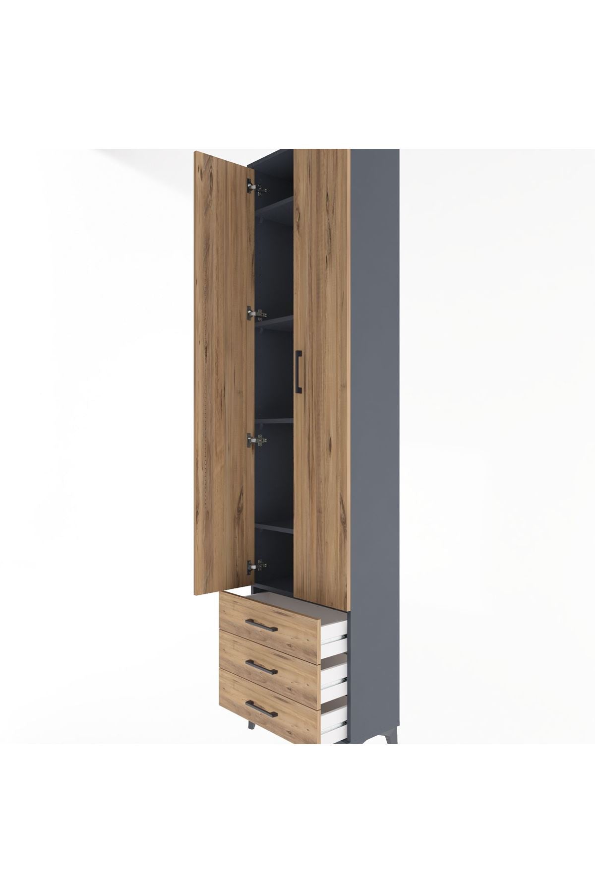 Arges Dolap 5 Raflı 3 Çekmeceli 2 Kapaklı 60x30x243 - S32M082V6A