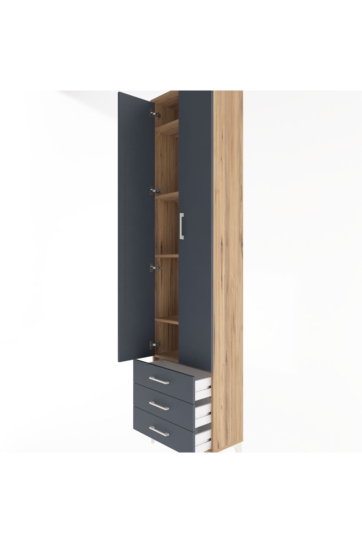 Arges Dolap 5 Raflı 3 Çekmeceli 2 Kapaklı 60x30x243 - S32M082V8A