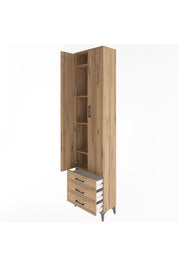 Arges Dolap 5 Raflı 3 Çekmeceli 2 Kapaklı 60x30x243 - S32M082V9A