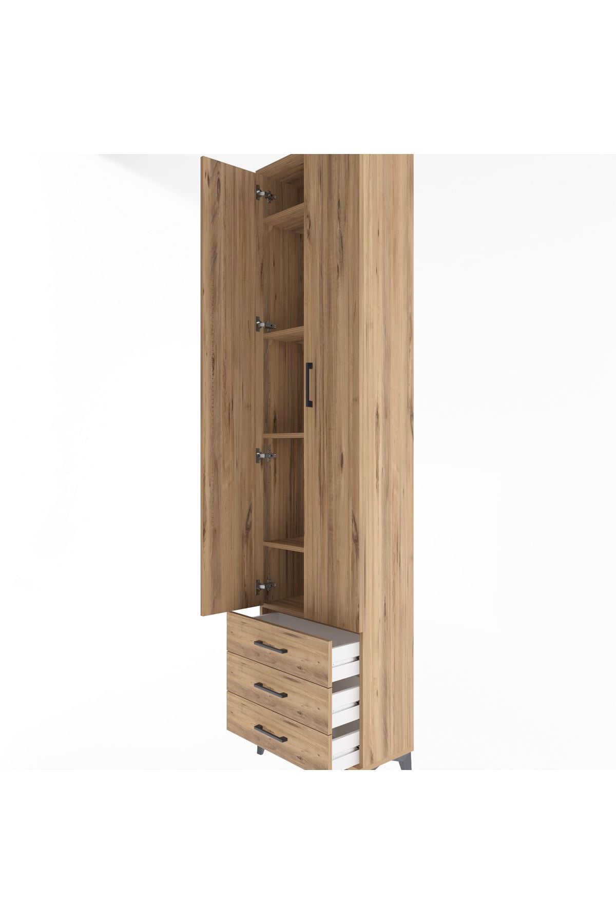 Arges Dolap 5 Raflı 3 Çekmeceli 2 Kapaklı 60x30x243 - S32M082V9A