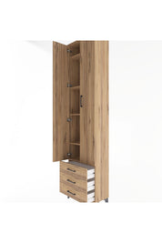 Arges Dolap 5 Raflı 3 Çekmeceli 2 Kapaklı 60x30x243 - S32M082V9A