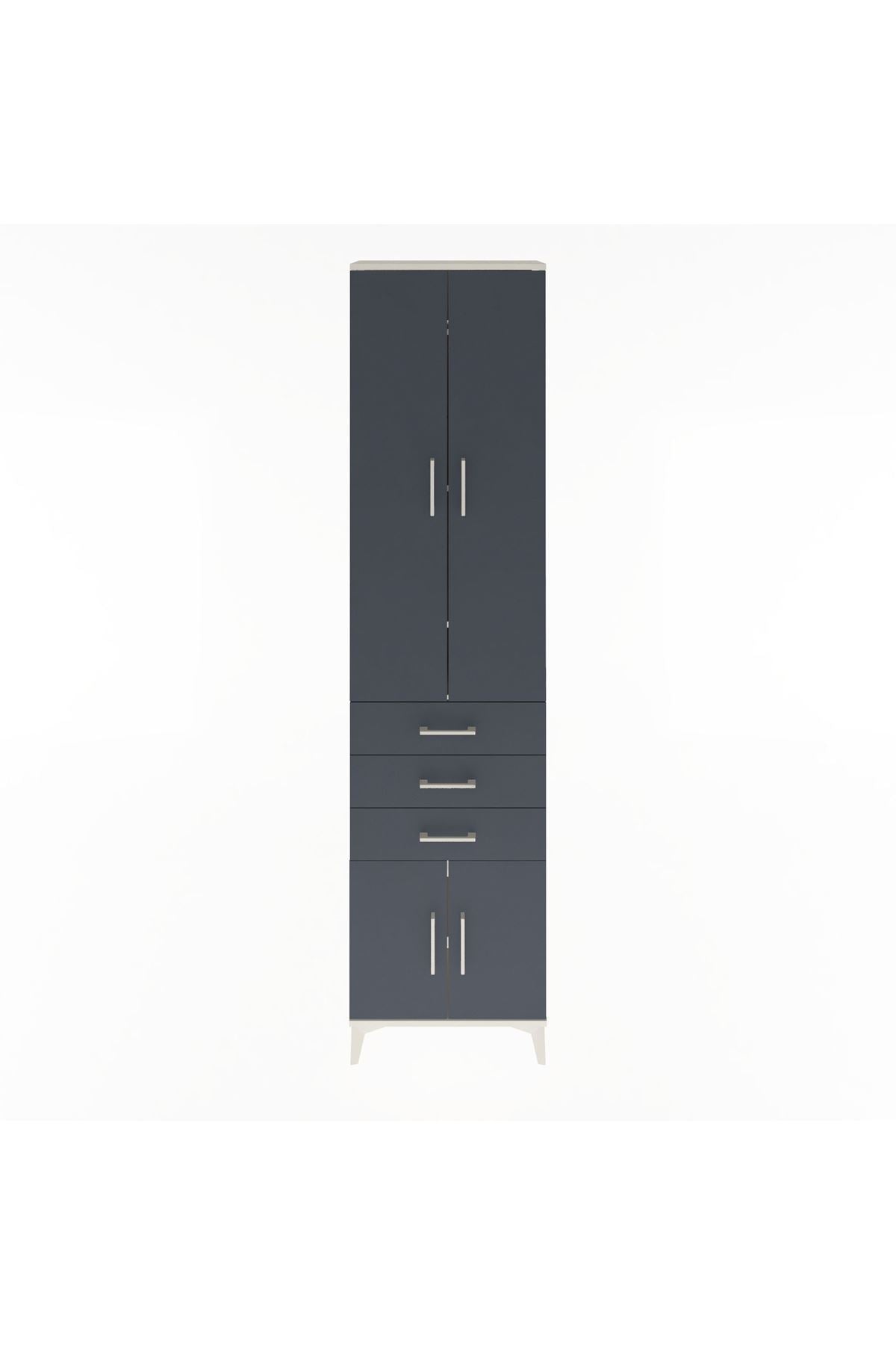 Arges Dolap 5 Raflı 3 Çekmeceli 4 Kapaklı 60x30x243 - S32M083V2A